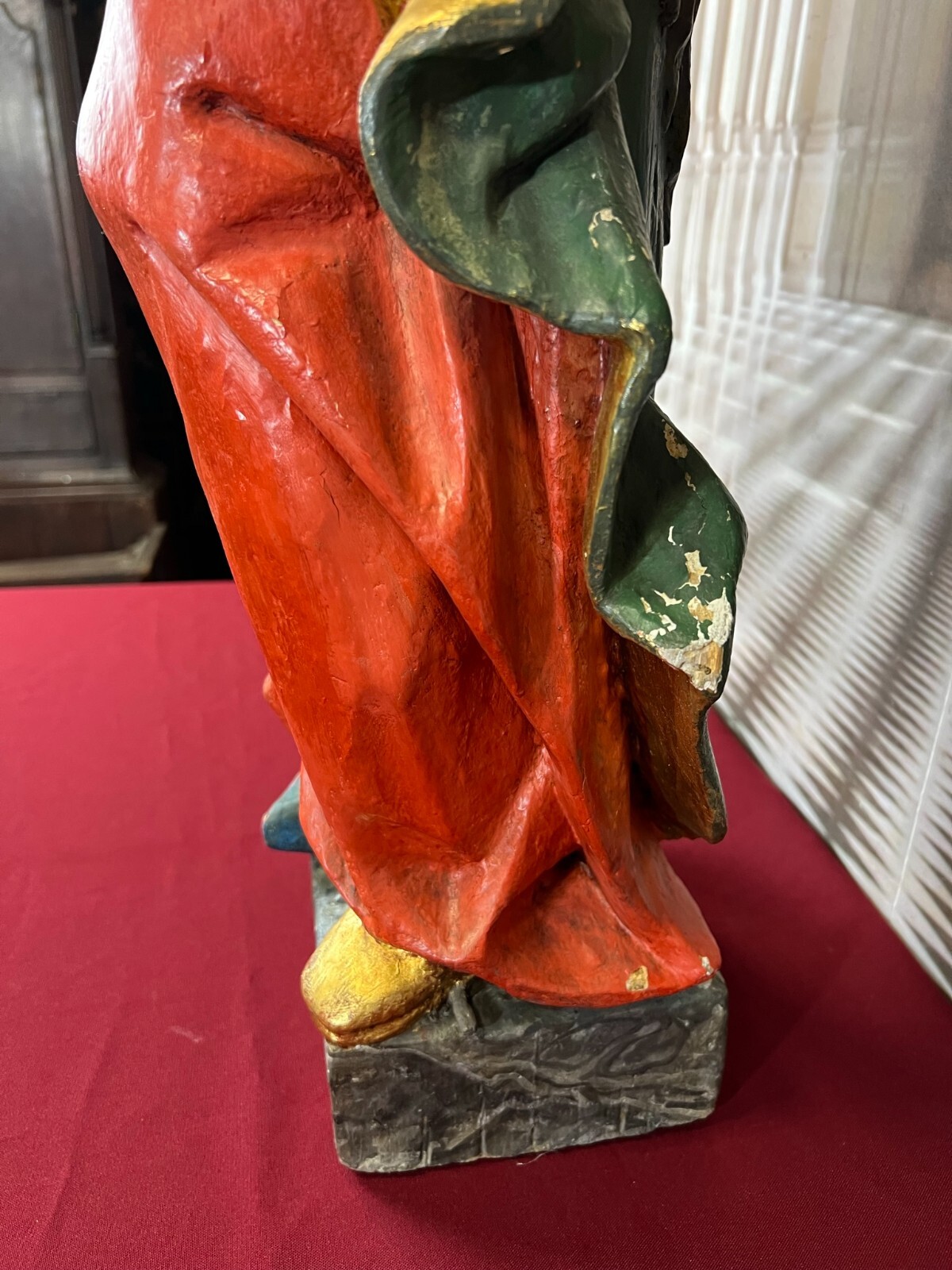 BAROCK HEILIGENFIGUR SKULPTUR ANTIK 18/19 TES JH HOLZ MASSIV HANDGESCHNITZT 89cm – Bild 9