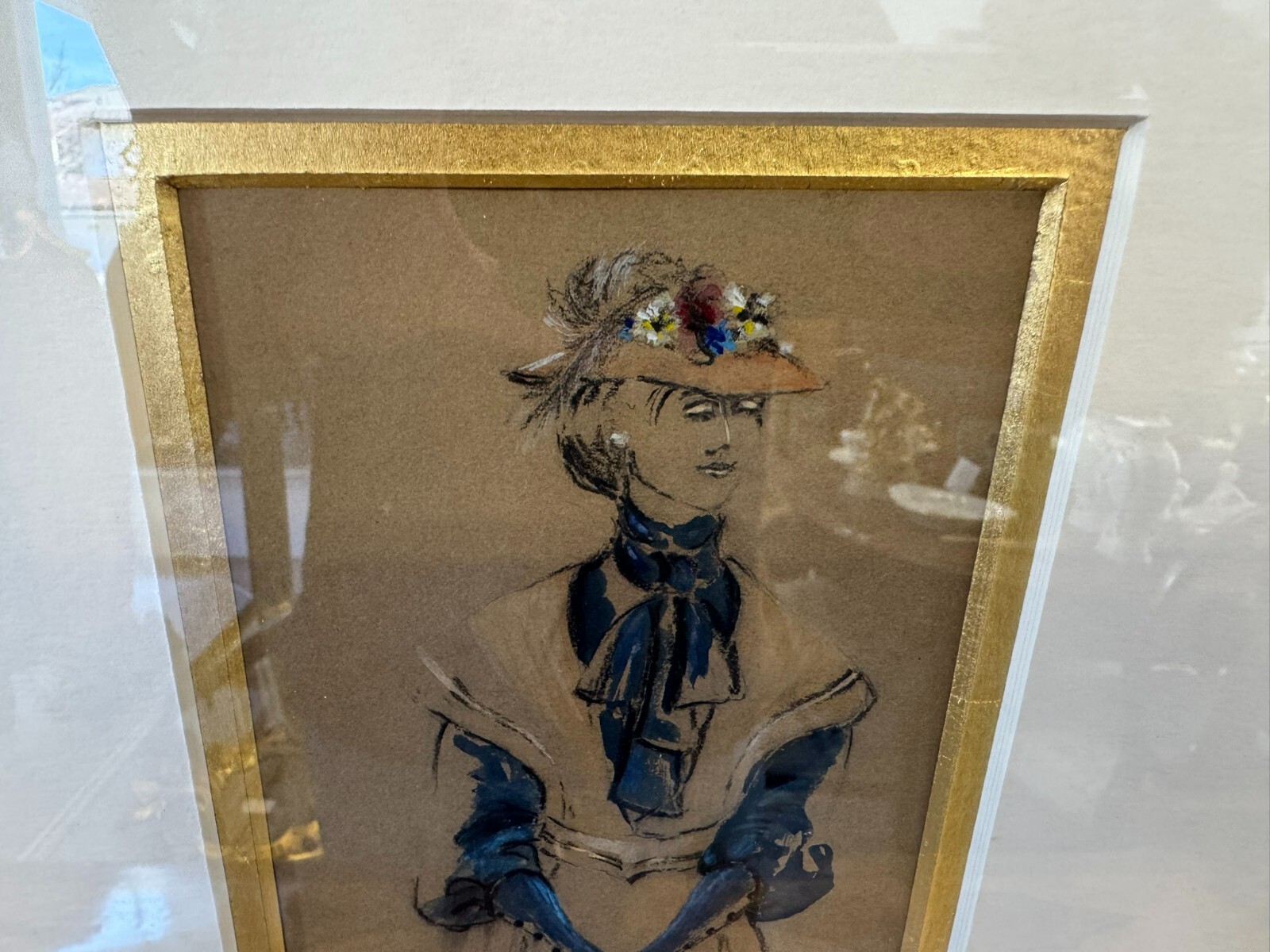 Iwan Edwin HUGENTOBLER (1886-1972) ZEICHNUNG / AQUARELL PORTRAIT EINER DAME – Bild 4