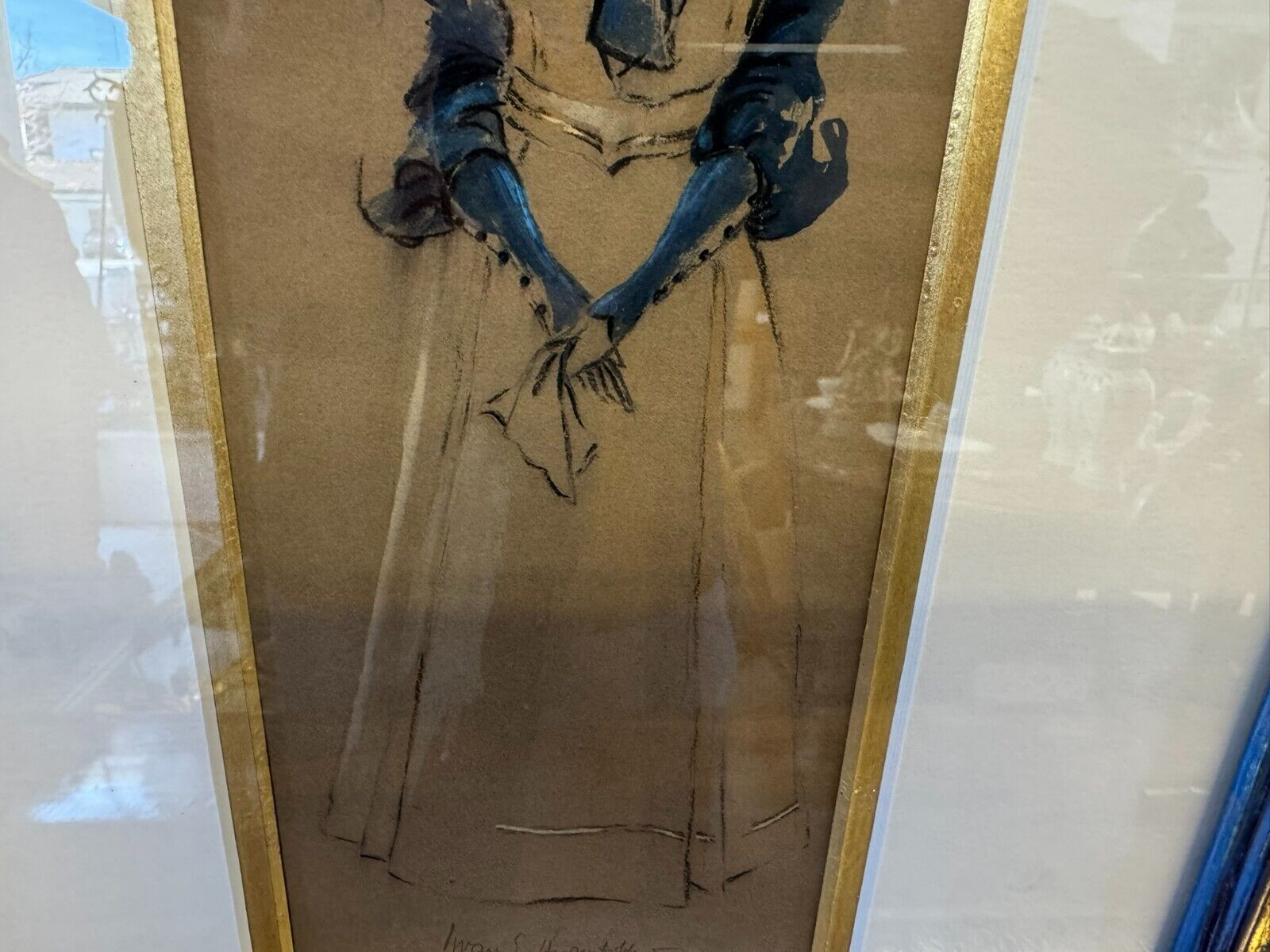 Iwan Edwin HUGENTOBLER (1886-1972) ZEICHNUNG / AQUARELL PORTRAIT EINER DAME – Bild 6