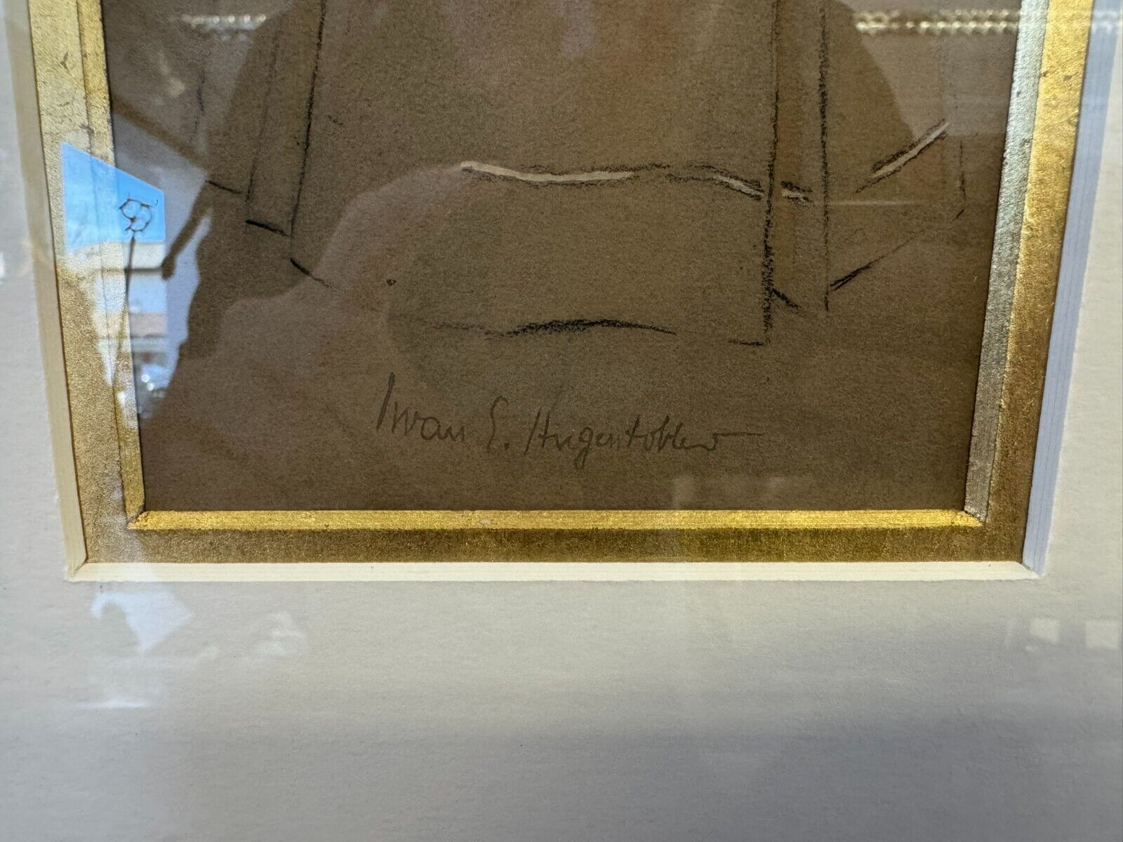 Iwan Edwin HUGENTOBLER (1886-1972) ZEICHNUNG / AQUARELL PORTRAIT EINER DAME – Bild 8