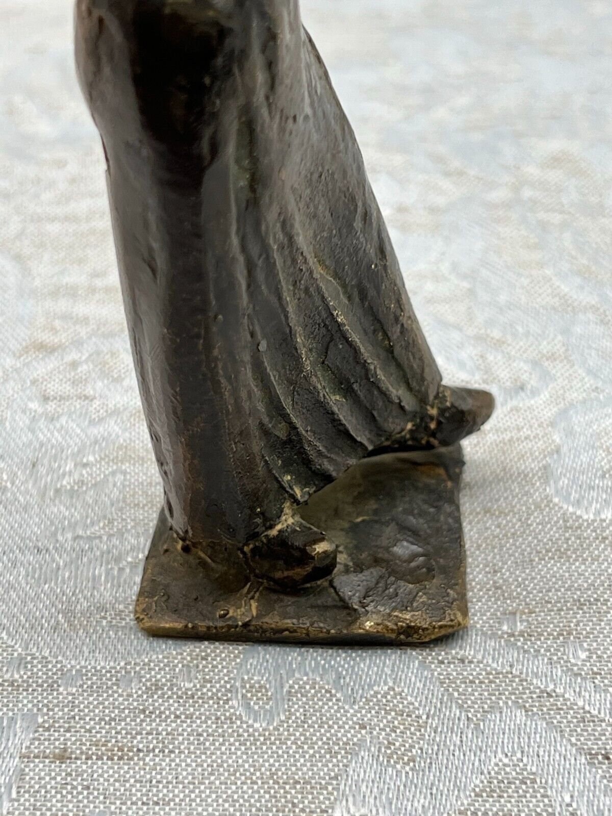 ALTE SKULPTUR AUS BRONZE STEHENDE FRAU 12cm 350g – Bild 12