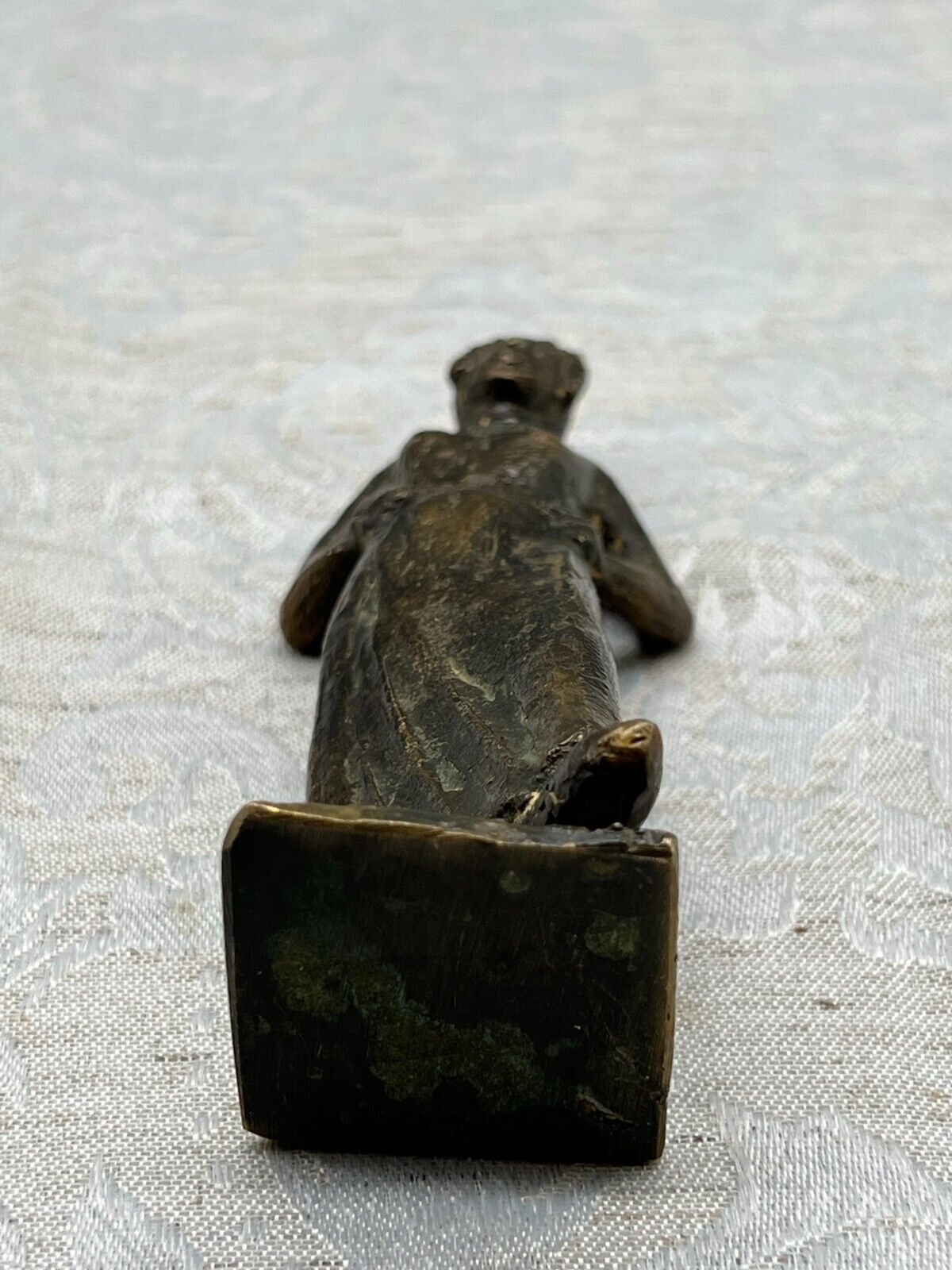 ALTE SKULPTUR AUS BRONZE STEHENDE FRAU 12cm 350g – Bild 15