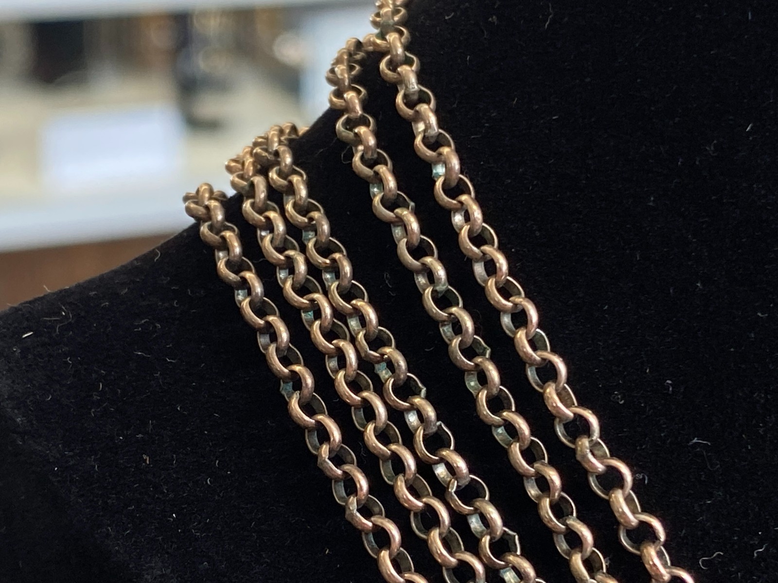 ANTIKE HALSKETTE KROPFKETTE TRACHTENKETTE STERLING SILBER VERGOLDET GRANAT 19JH – Bild 7