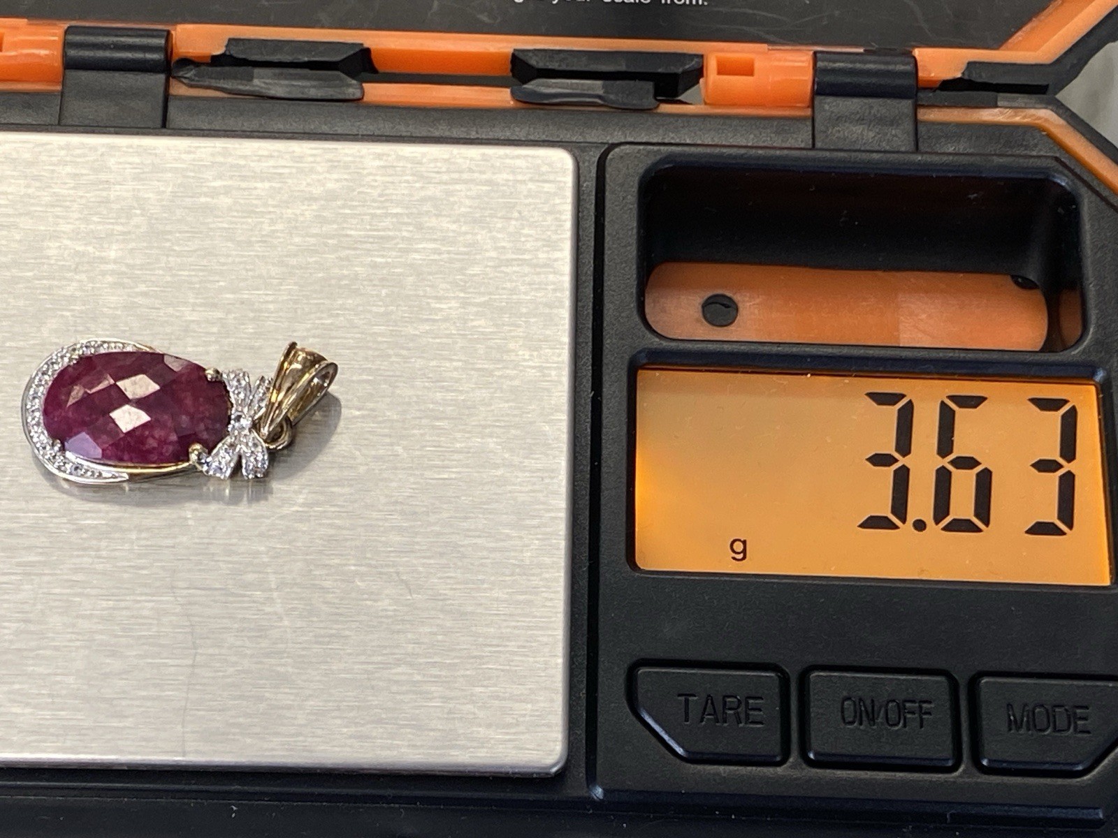 ELEGANTER ANHÄNGER AUS STERLING SILBER 925 VERGOLDET MIT RUBIN ca. 7,67ct – Bild 14