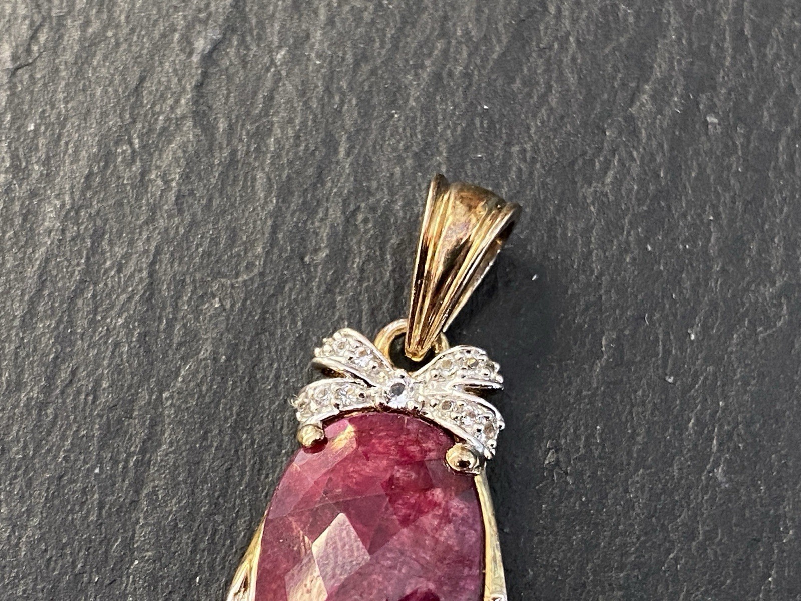 ELEGANTER ANHÄNGER AUS STERLING SILBER 925 VERGOLDET MIT RUBIN ca. 7,67ct – Bild 7