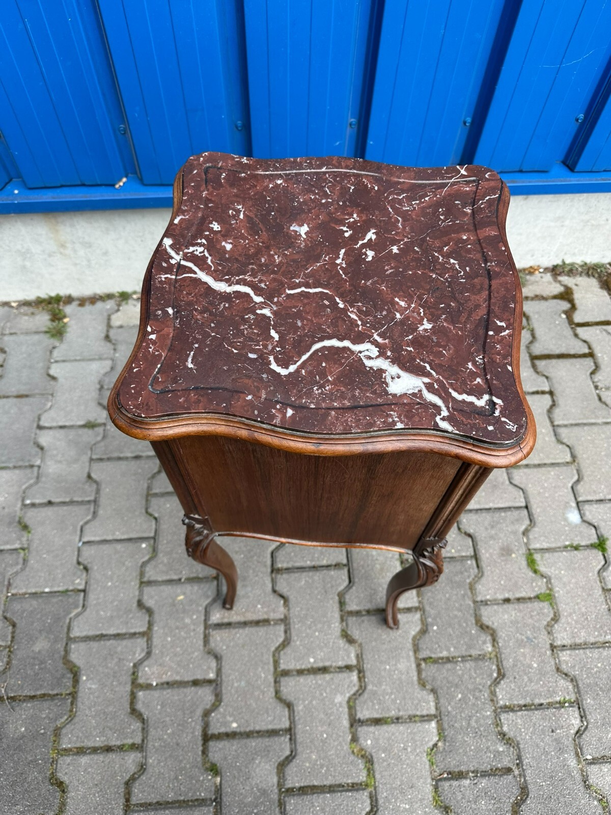 ANTIKE NEO ROKOKO KOMMODE NACHTTISCH DRESDNER BAROCK UM 1880 MAHAGONI MARMOR – Bild 11