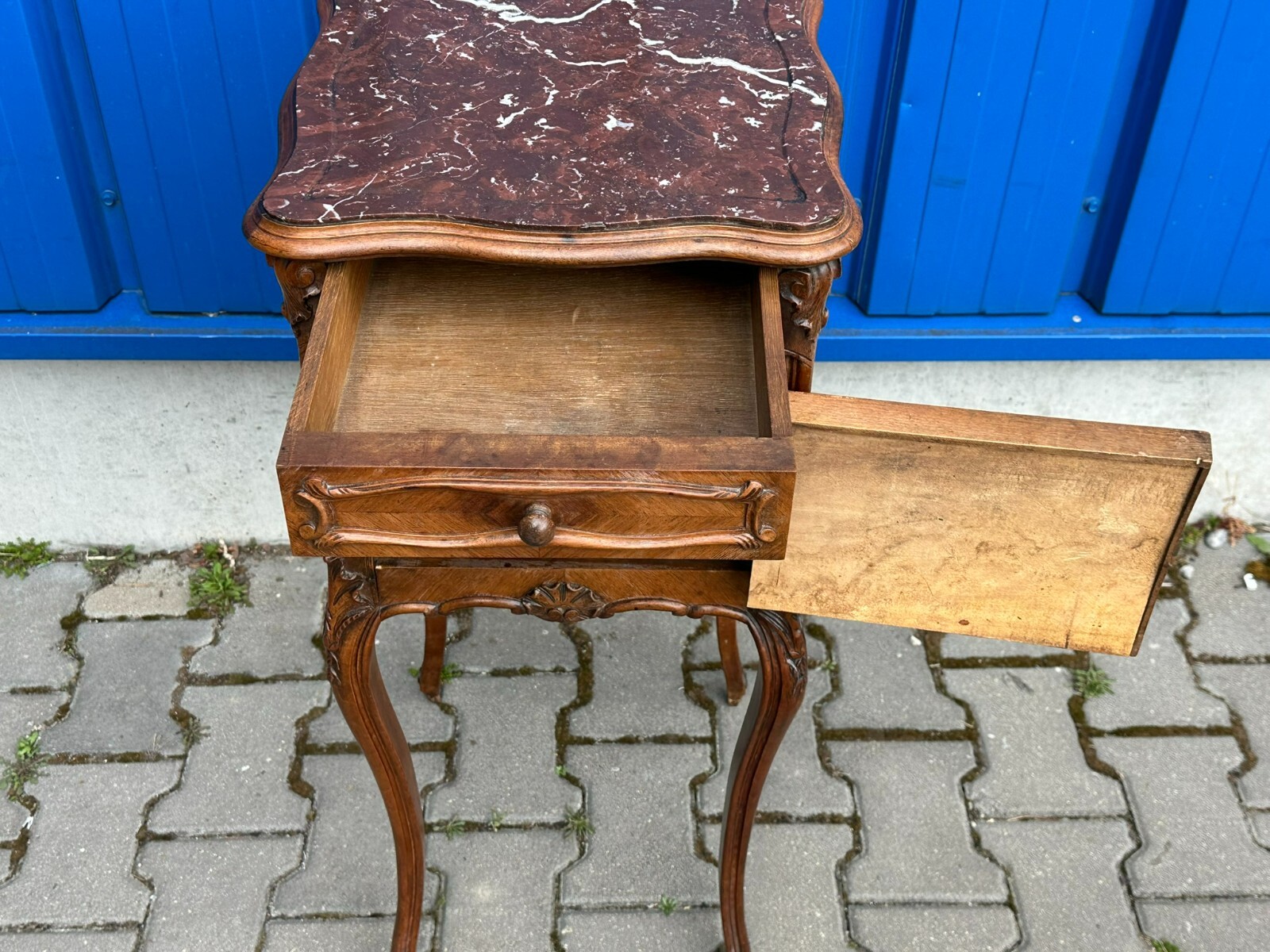 ANTIKE NEO ROKOKO KOMMODE NACHTTISCH DRESDNER BAROCK UM 1880 MAHAGONI MARMOR – Bild 8