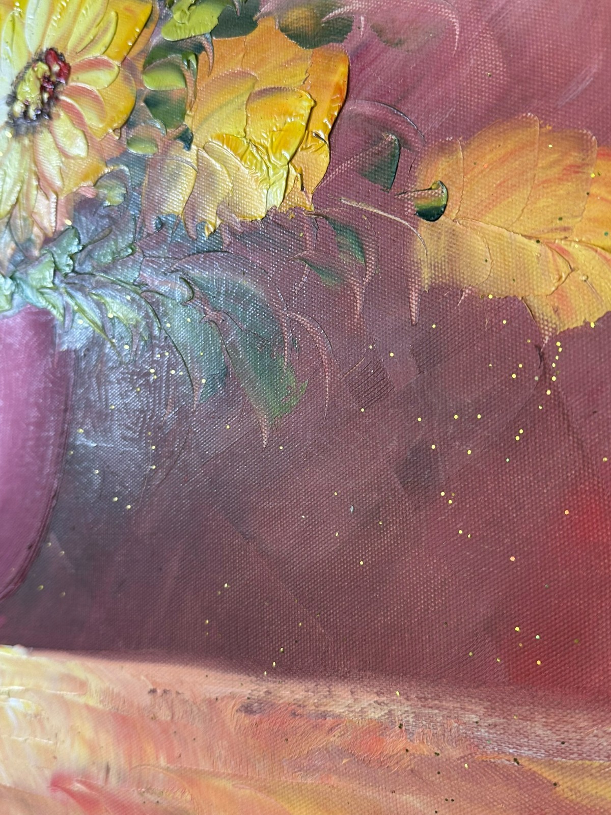 ÖLGEMÄLDE AUF LEINWAND GEMÄLDE BLUMEN STILLLEBEN RAHMEN SIGNIERT – Bild 6