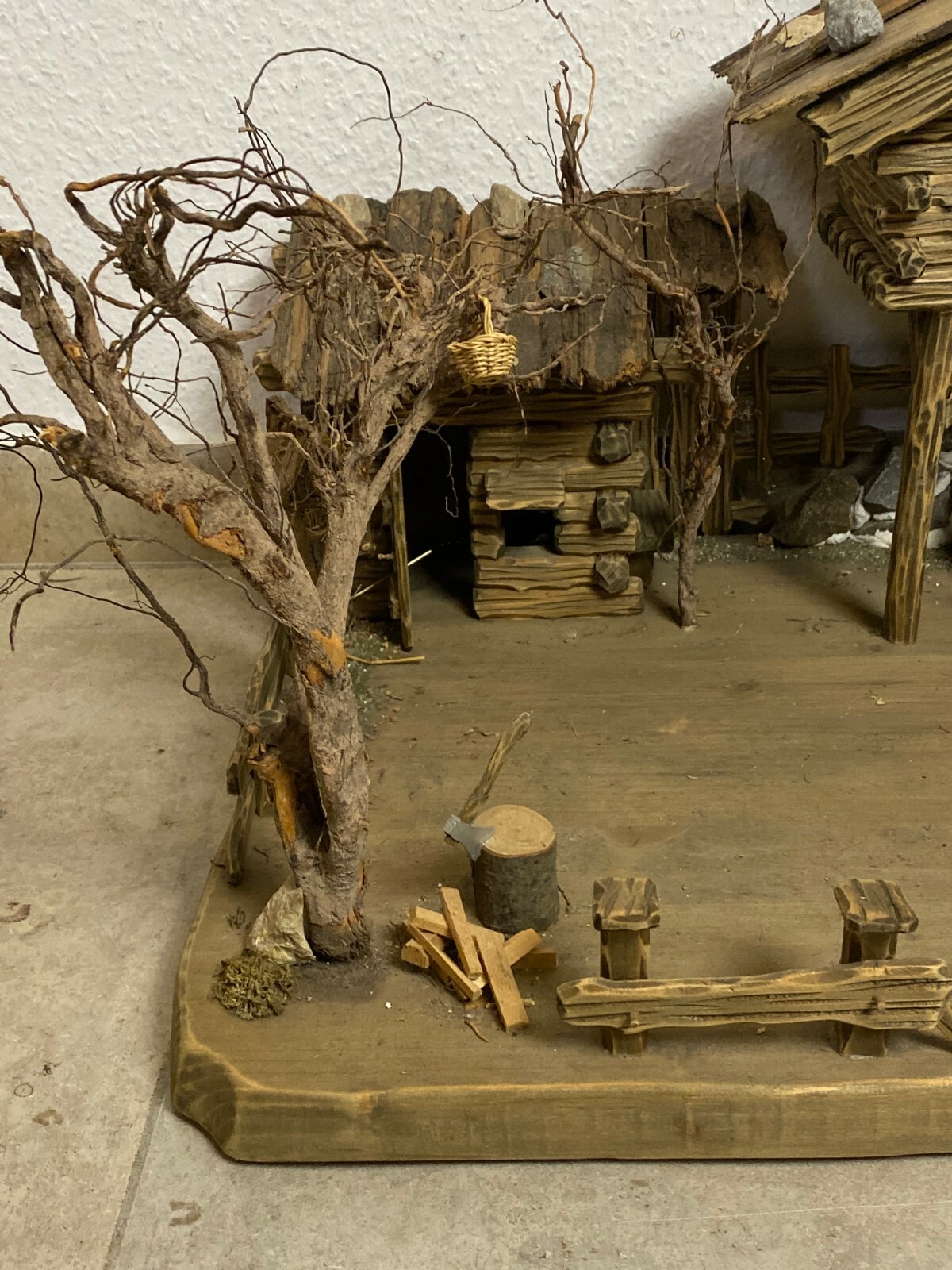 GROSSE ALPENLÄNDISCHE KRIPPE KRIPPENLANDSCHAFT OHNE FIGUREN GRÖSSE 10cm – Bild 6