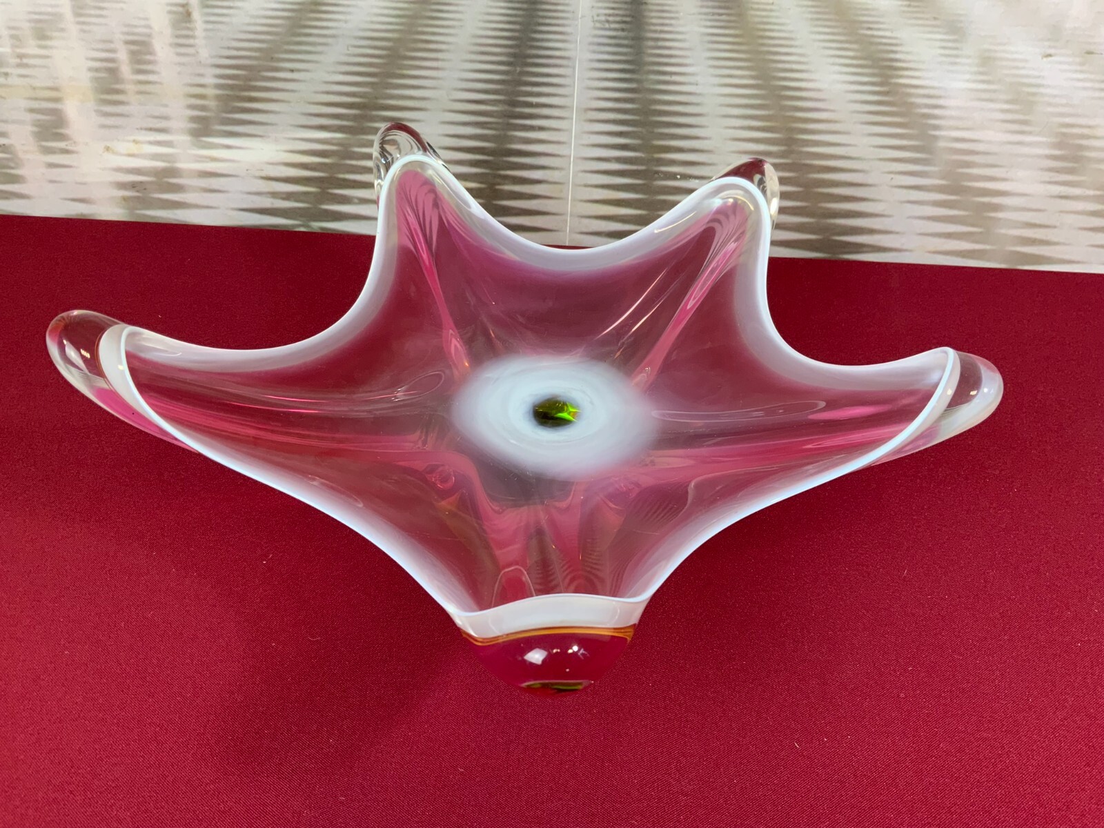 GROSSE MEDUSENSCHALE SCHALE AUS GLAS MUNDGEBLASEN 37cm DURCHMESSER