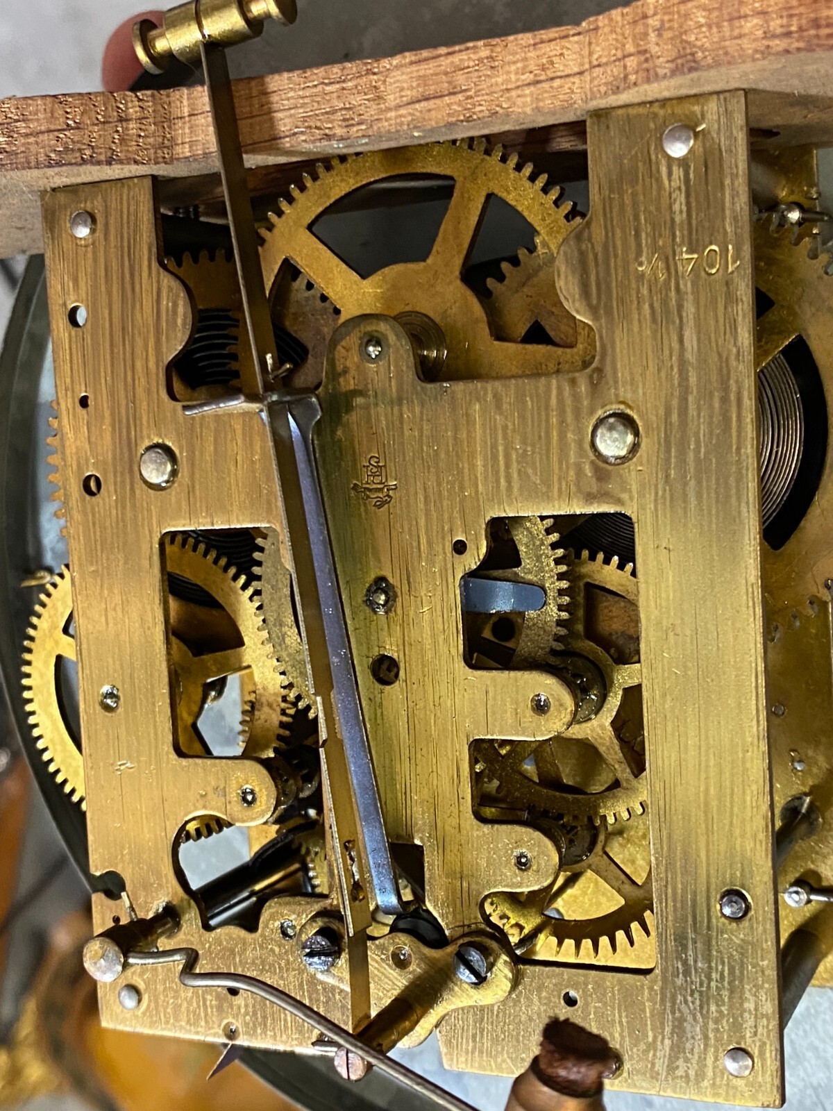 WANDUHR NEUES GEHÄUSE JUGENDSTIL MAHAGONI ANTIKES WERK 80cm – Bild 14