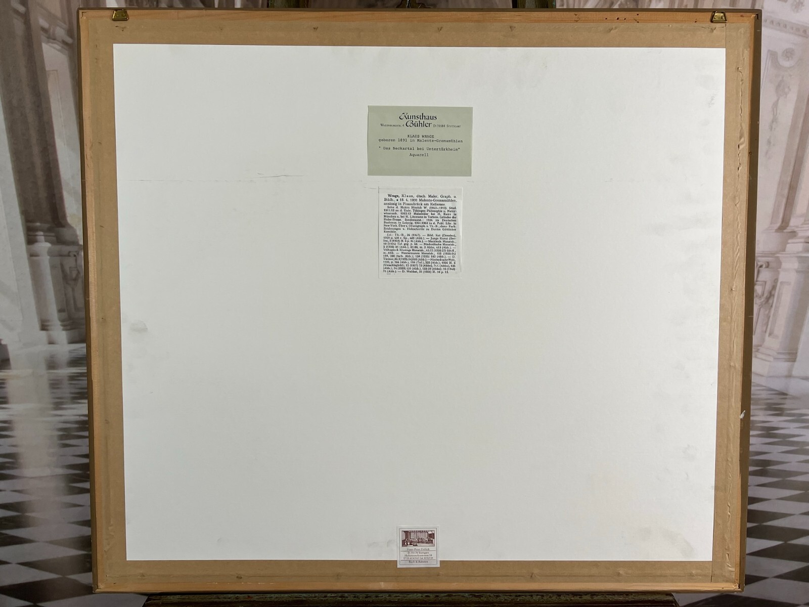 Klaus WRAGE (1891-1984) AQUARELL GUT GERAHMT DAS NECKARTAL BEI UNTERTÜRKHEIM – Bild 13