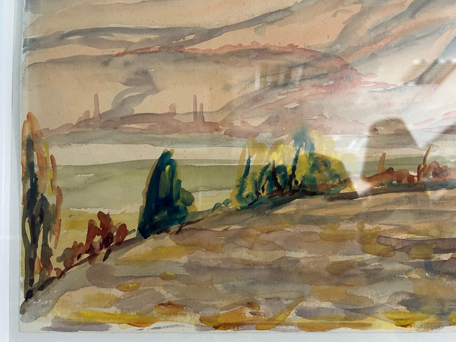 Klaus WRAGE (1891-1984) AQUARELL GUT GERAHMT DAS NECKARTAL BEI UNTERTÜRKHEIM – Bild 7