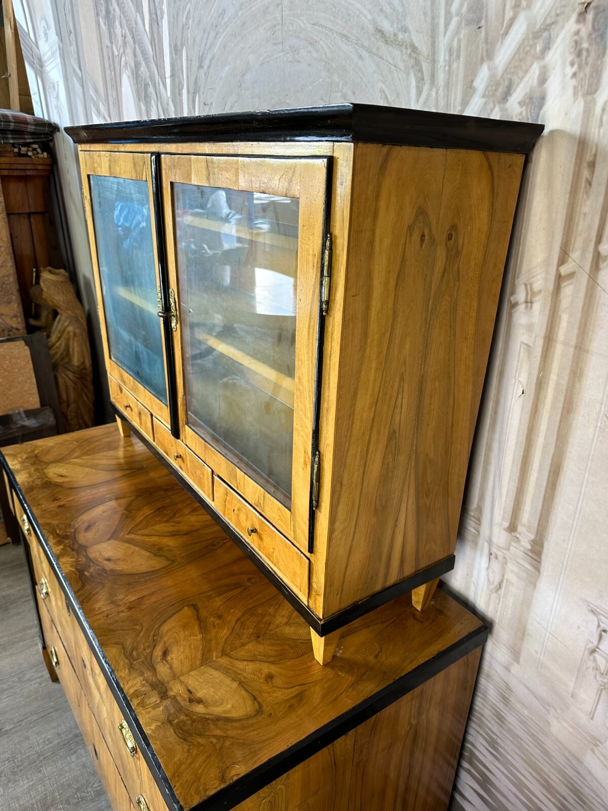 ANTIKE BIEDERMEIER AUFSATZKOMMODE KOMMODE VITRINE BIEDERMEIERKOMMODE UM 1850 – Bild 11