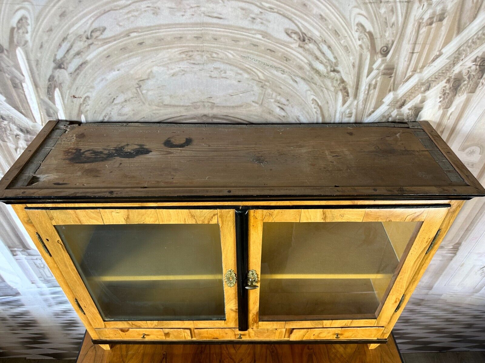 ANTIKE BIEDERMEIER AUFSATZKOMMODE KOMMODE VITRINE BIEDERMEIERKOMMODE UM 1850 – Bild 10