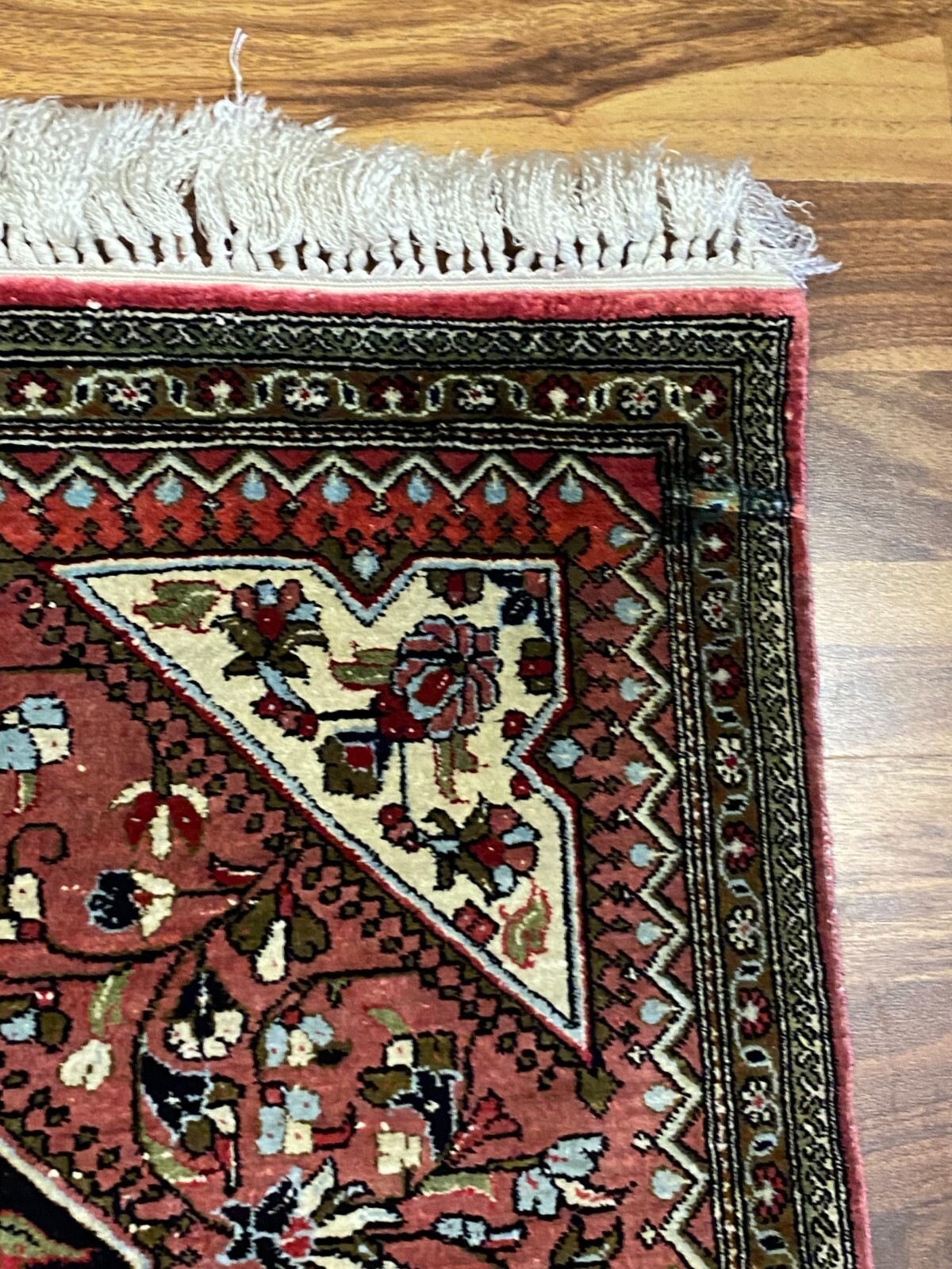 ALTER GHOM TEPPICH AUS SEIDE HANDGEKNÜPFT SEIDENTEPPICH 87x57cm – Bild 5