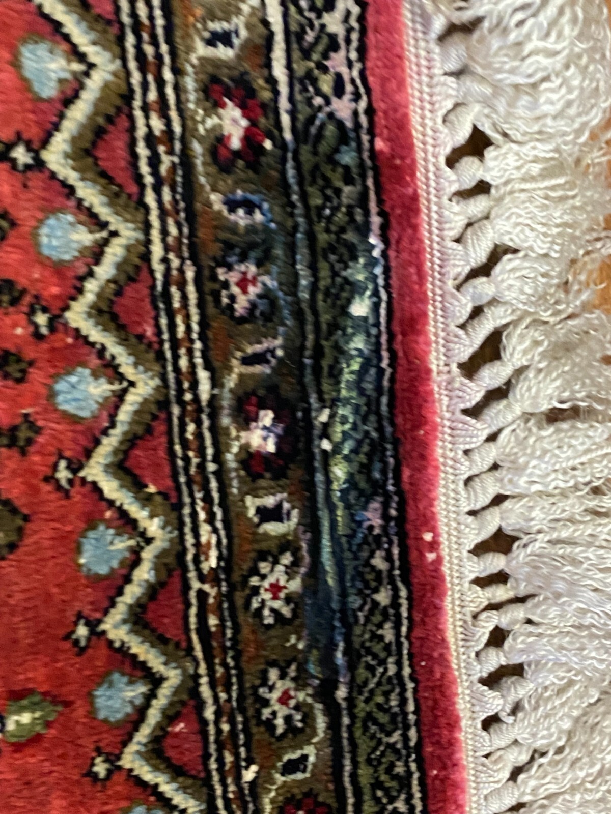 ALTER GHOM TEPPICH AUS SEIDE HANDGEKNÜPFT SEIDENTEPPICH 87x57cm – Bild 6