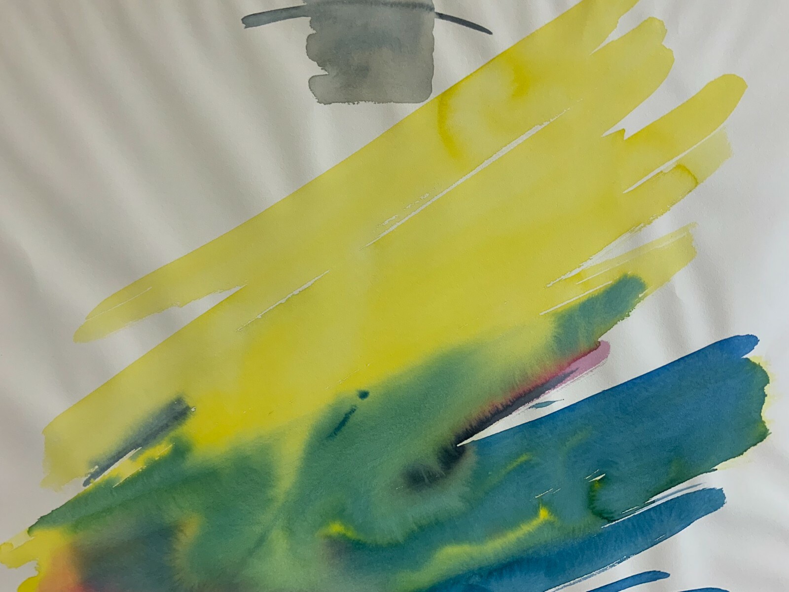 AQUARELL ABSTRAKTE KOMPOSITION GEMÄLDE GROSSFORMAT 71x101cm VON ANATOLI KMARA – Bild 6