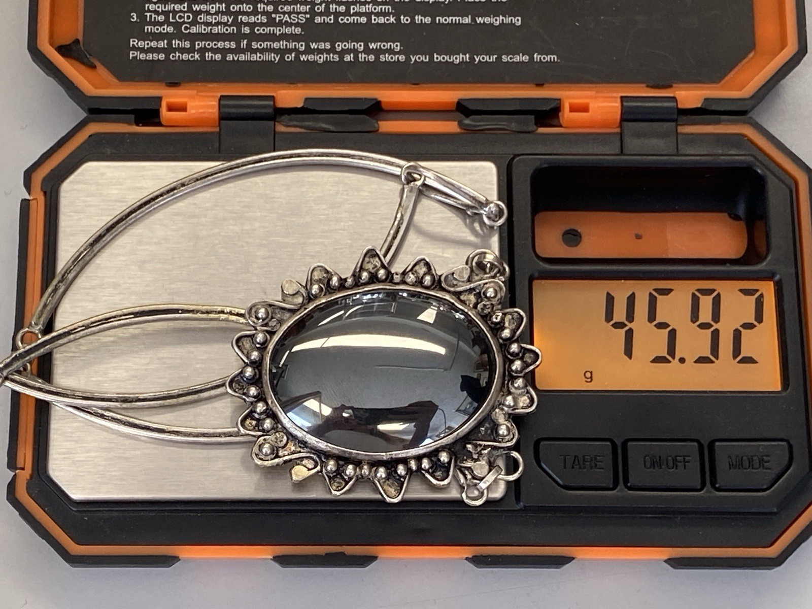 AUSGEFALLENE KETTE AUS 925 STERLING SILBER MIT HÄMATIT CABOCHON – Bild 22