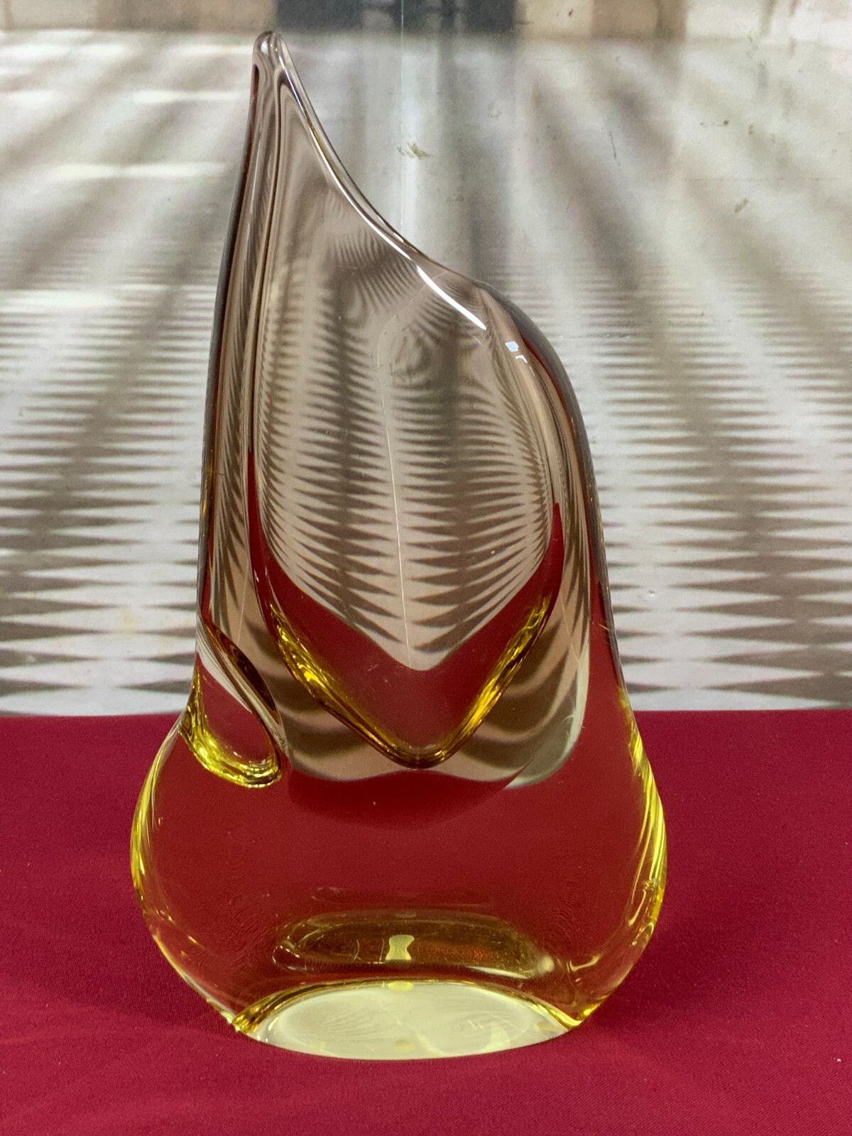 ZBS BÖHMEN VASE TISCHVASE AUS GLAS KÜNSTLERGLAS 28cm HOCH 1,9kg