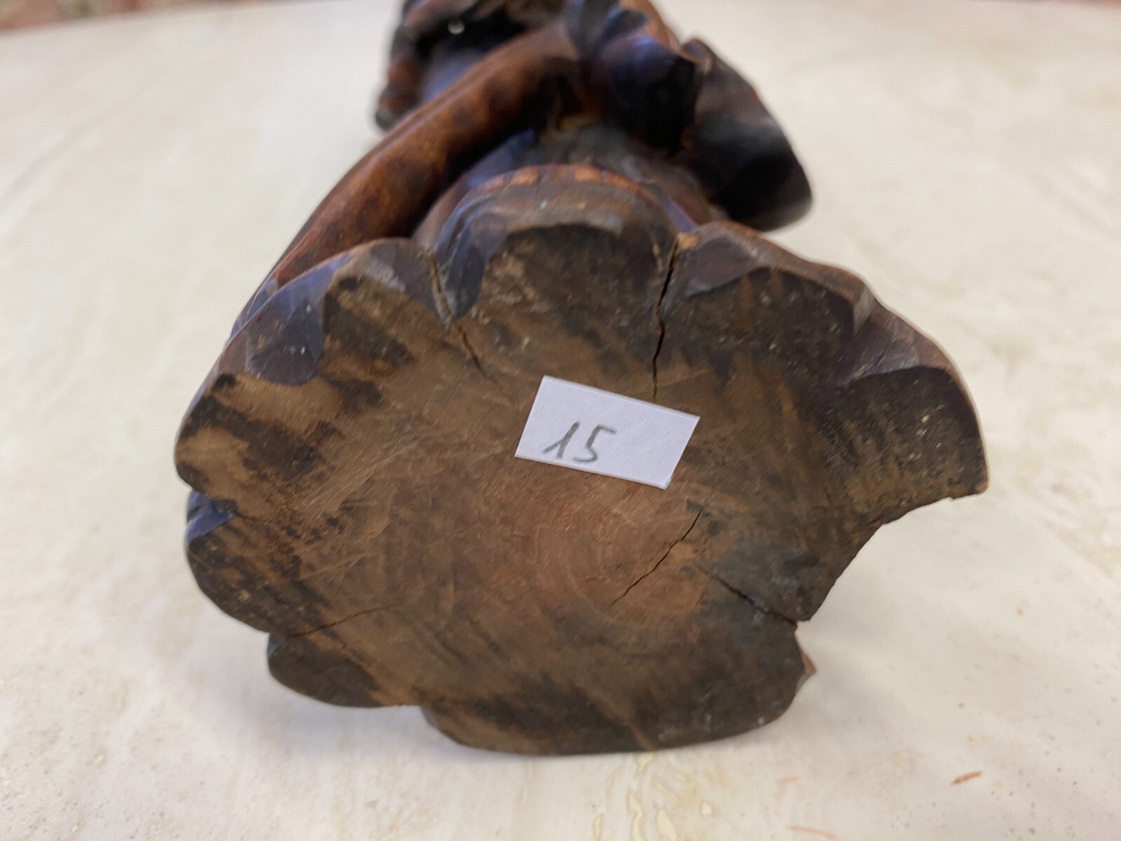 CHINA SKULPTUR AUS HOLZ SITZENDER GELEHRTER 30cm HOCH – Bild 15