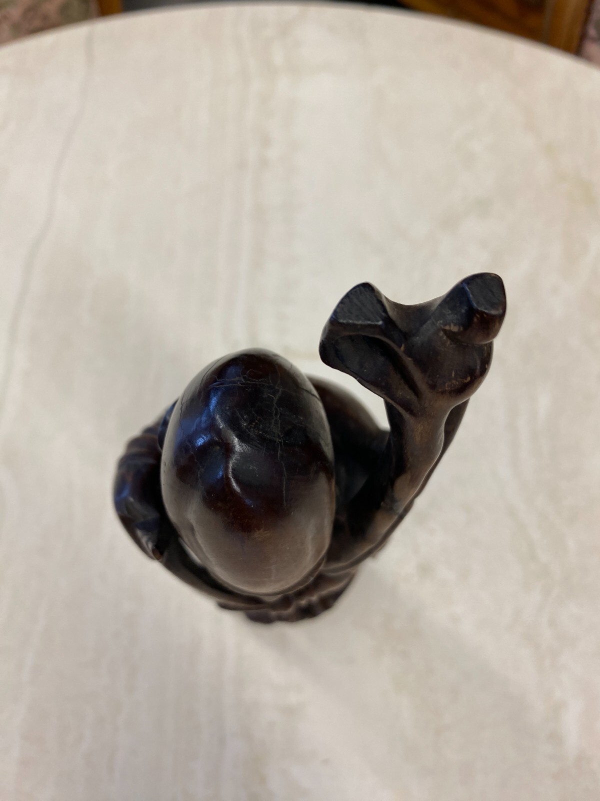 CHINA SKULPTUR AUS HOLZ SITZENDER GELEHRTER 30cm HOCH – Bild 3