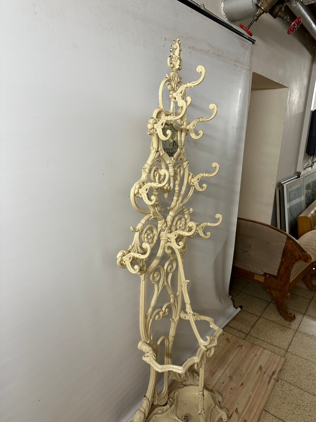 ANTIKE JUGENDSTIL GARDEROBE AUS METALL UM 1910 195cm – Bild 10