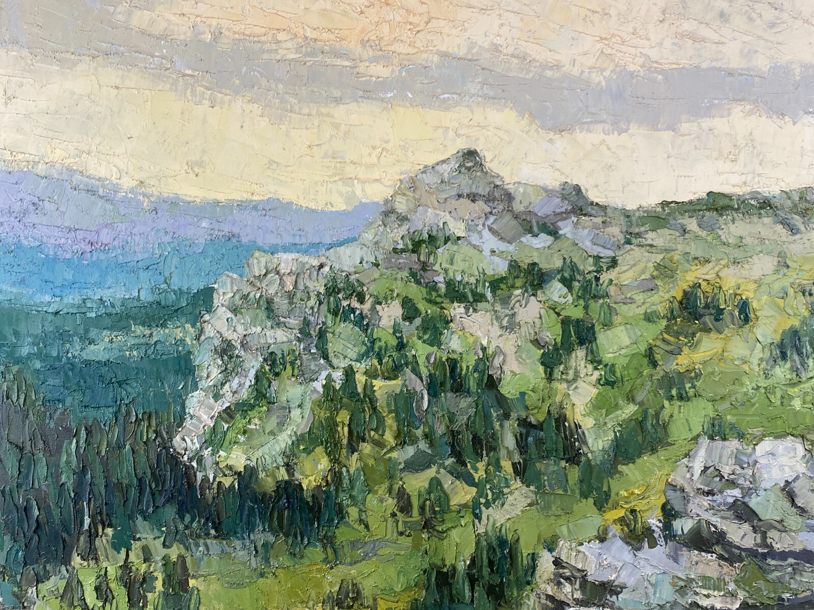 ÖLGEMÄLDE PASTÖS WEITE LANDSCHAFT GEMÄLDE VON HELMUT SIESSER (1926-1995) – Bild 3