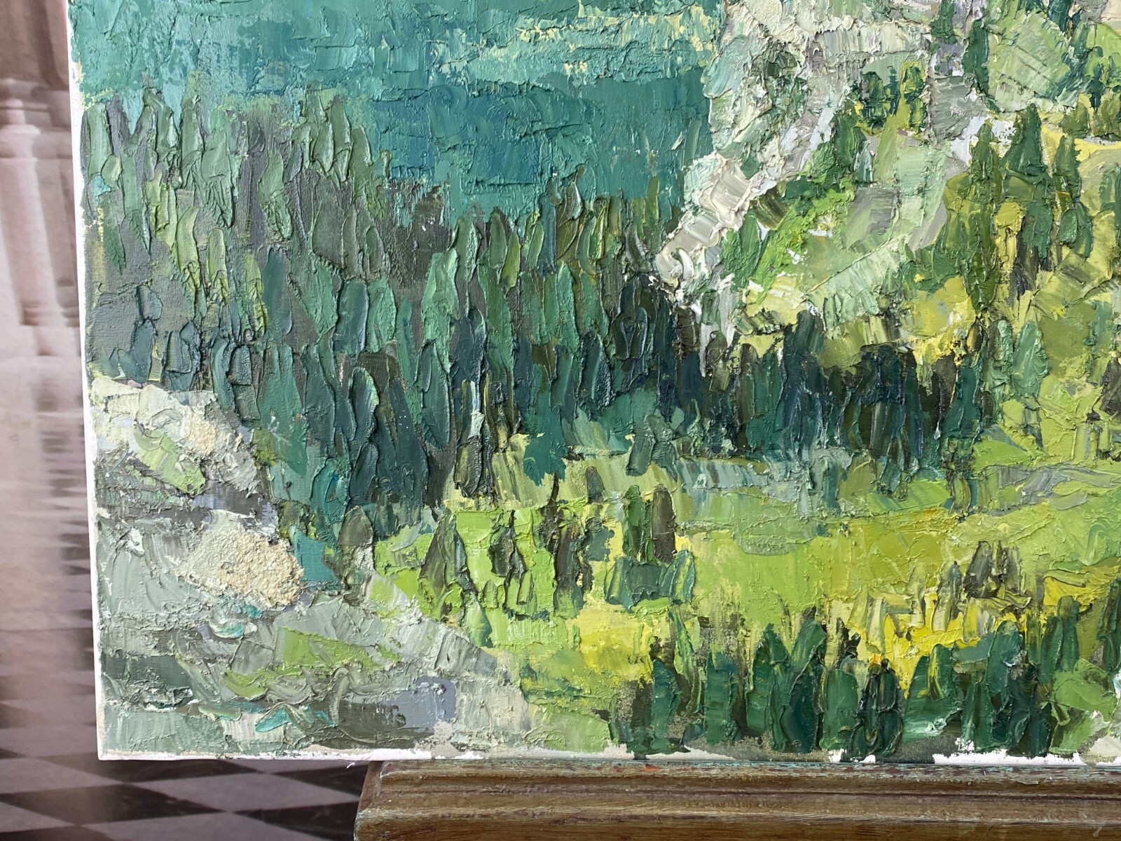 ÖLGEMÄLDE PASTÖS WEITE LANDSCHAFT GEMÄLDE VON HELMUT SIESSER (1926-1995) – Bild 5