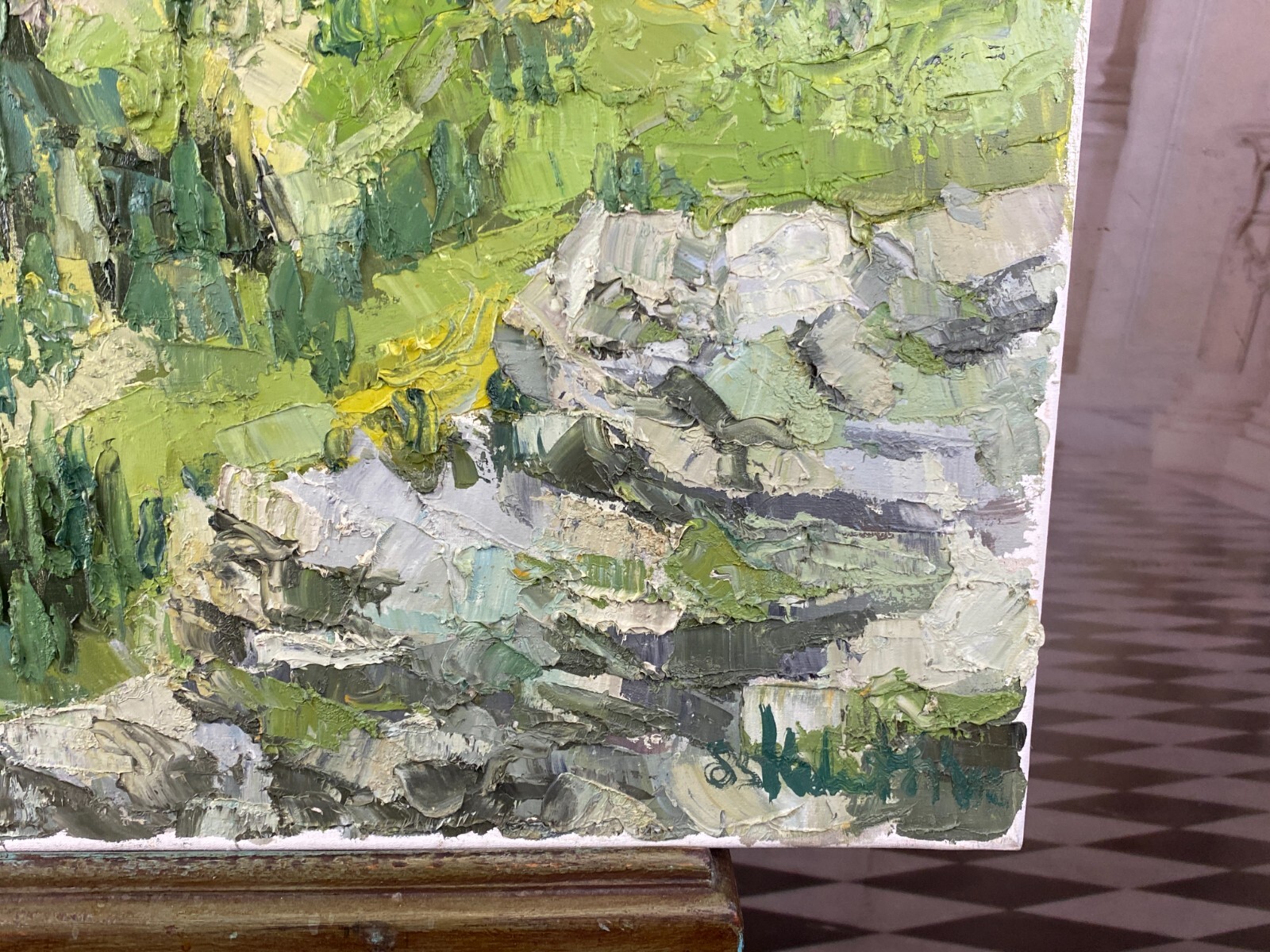 ÖLGEMÄLDE PASTÖS WEITE LANDSCHAFT GEMÄLDE VON HELMUT SIESSER (1926-1995) – Bild 8