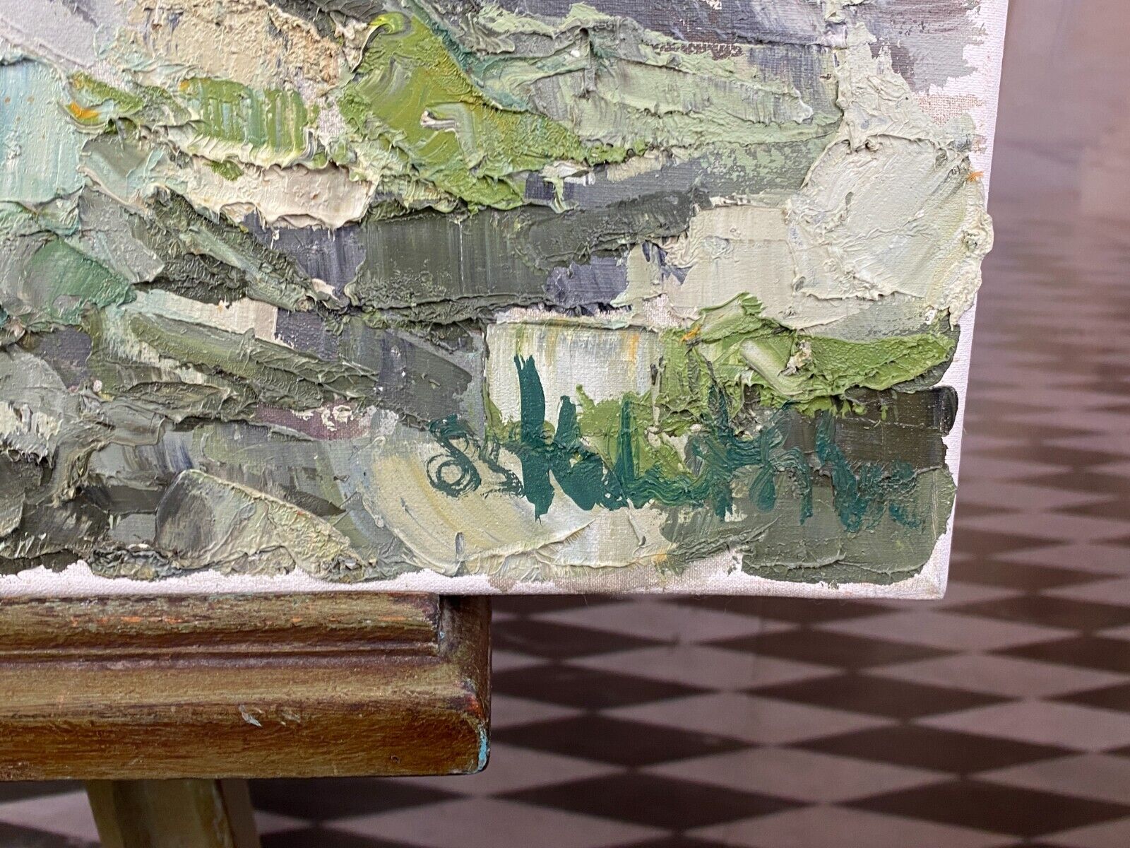 ÖLGEMÄLDE PASTÖS WEITE LANDSCHAFT GEMÄLDE VON HELMUT SIESSER (1926-1995) – Bild 10