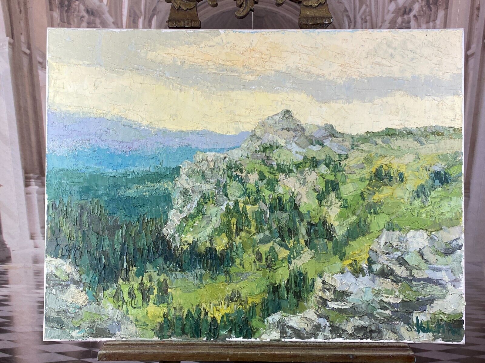 ÖLGEMÄLDE PASTÖS WEITE LANDSCHAFT GEMÄLDE VON HELMUT SIESSER (1926-1995)