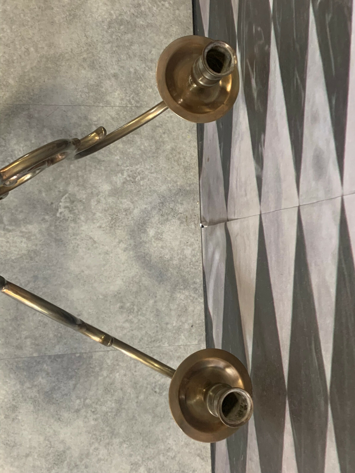 BAROCKLEUCHTER MESSING KANDELABER ALTER DECKEN LEUCHTER BAROCKSTIL MASSIV – Bild 12