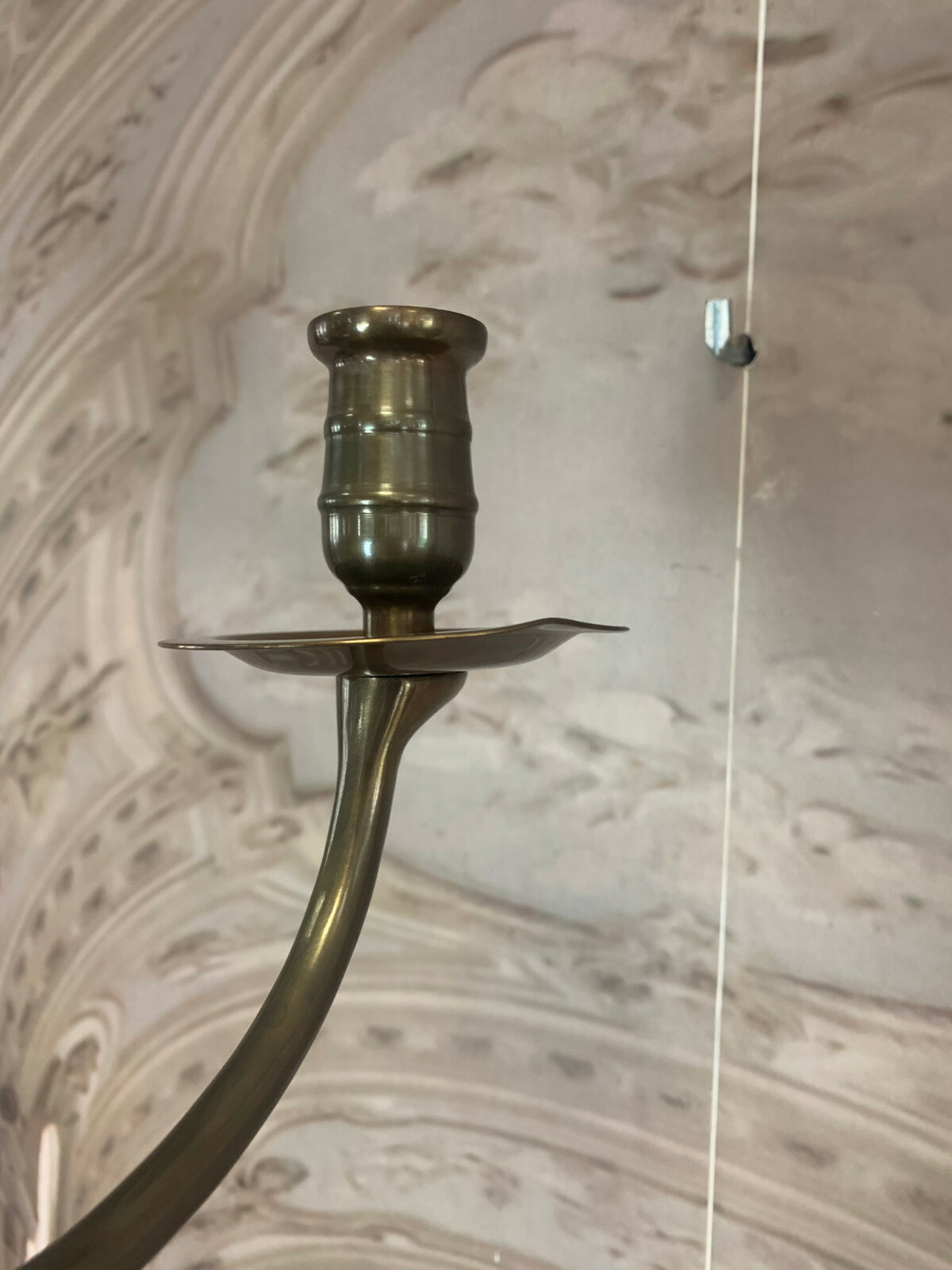 BAROCKLEUCHTER MESSING KANDELABER ALTER DECKEN LEUCHTER BAROCKSTIL MASSIV – Bild 6