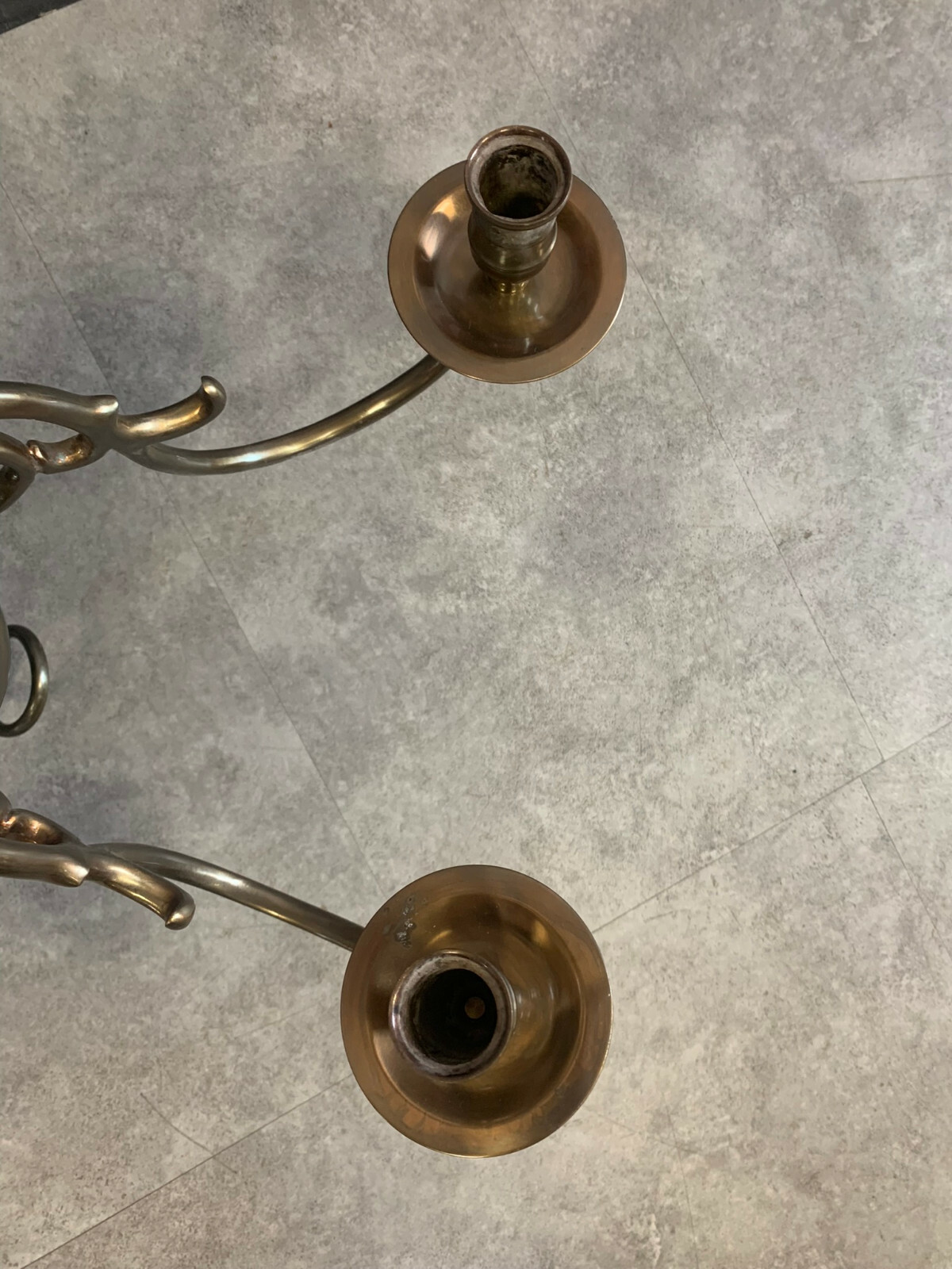 BAROCKLEUCHTER MESSING KANDELABER ALTER DECKEN LEUCHTER BAROCKSTIL MASSIV – Bild 10