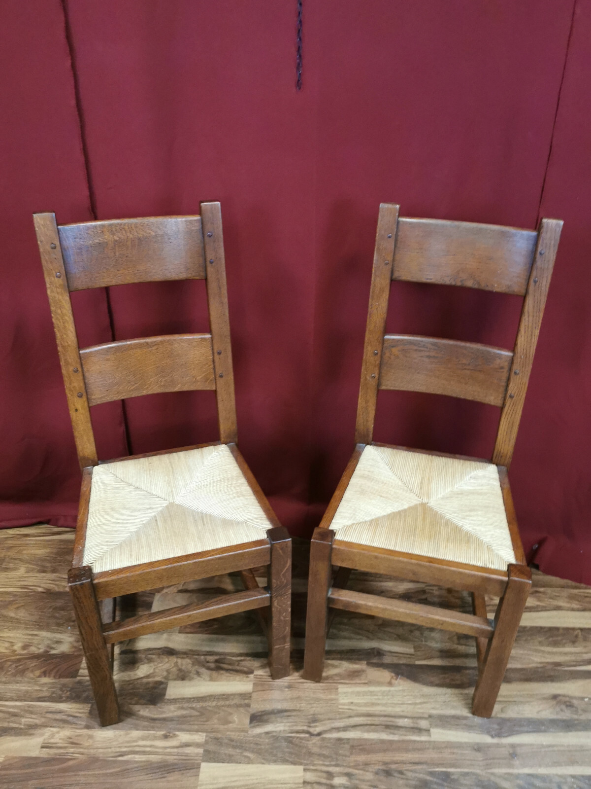 VINTAGE PAAR LANDHAUS STÜHLE HOLZ MASSIV 2x STUHL SITZHÖHE 45cm