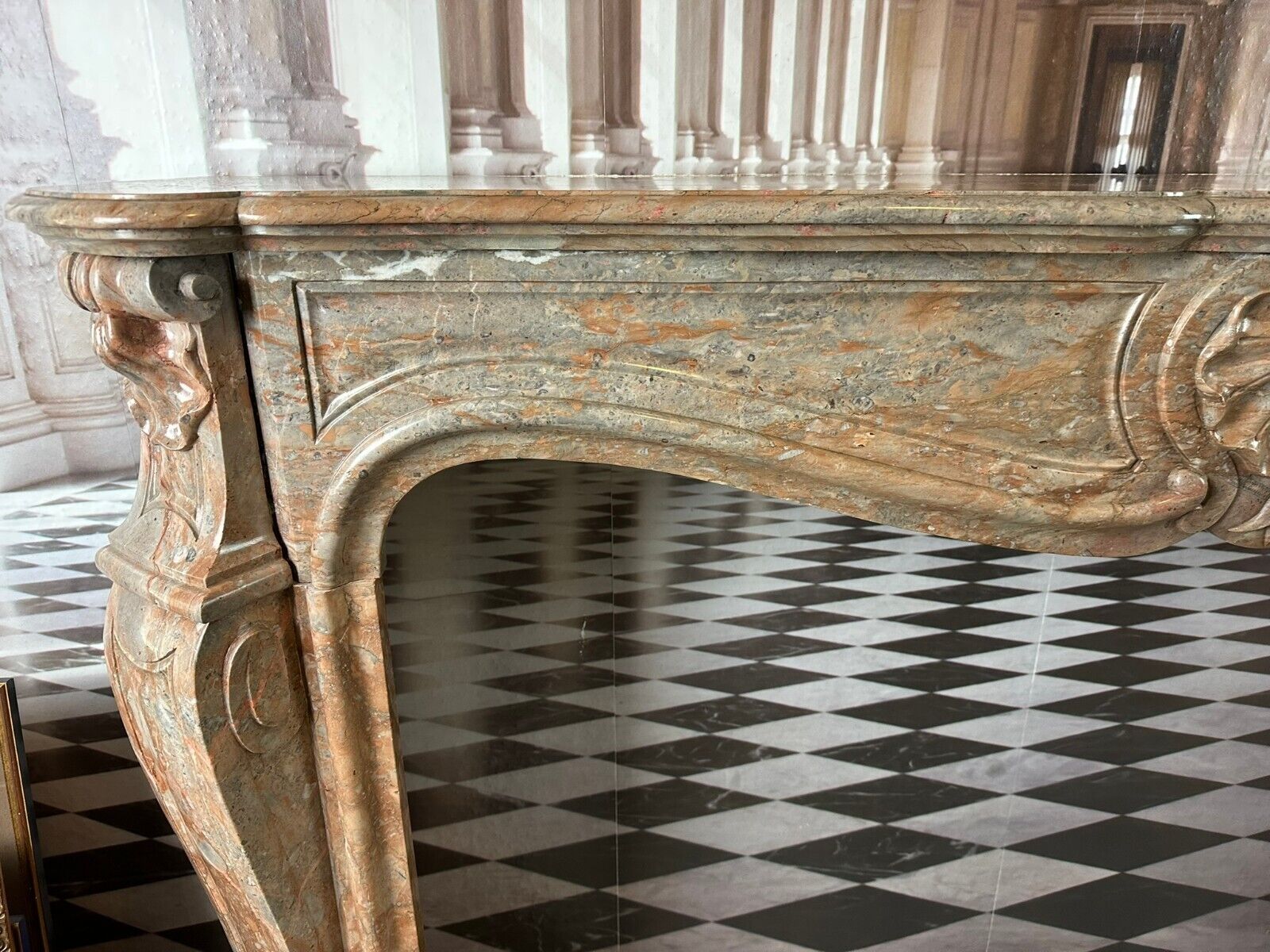 ANTIKE KAMINUMRANDUNG MARMOR KAMIN UMRANDUNG UM 1880 LOUIS XV KAMINVERKLEIDUNG – Bild 5