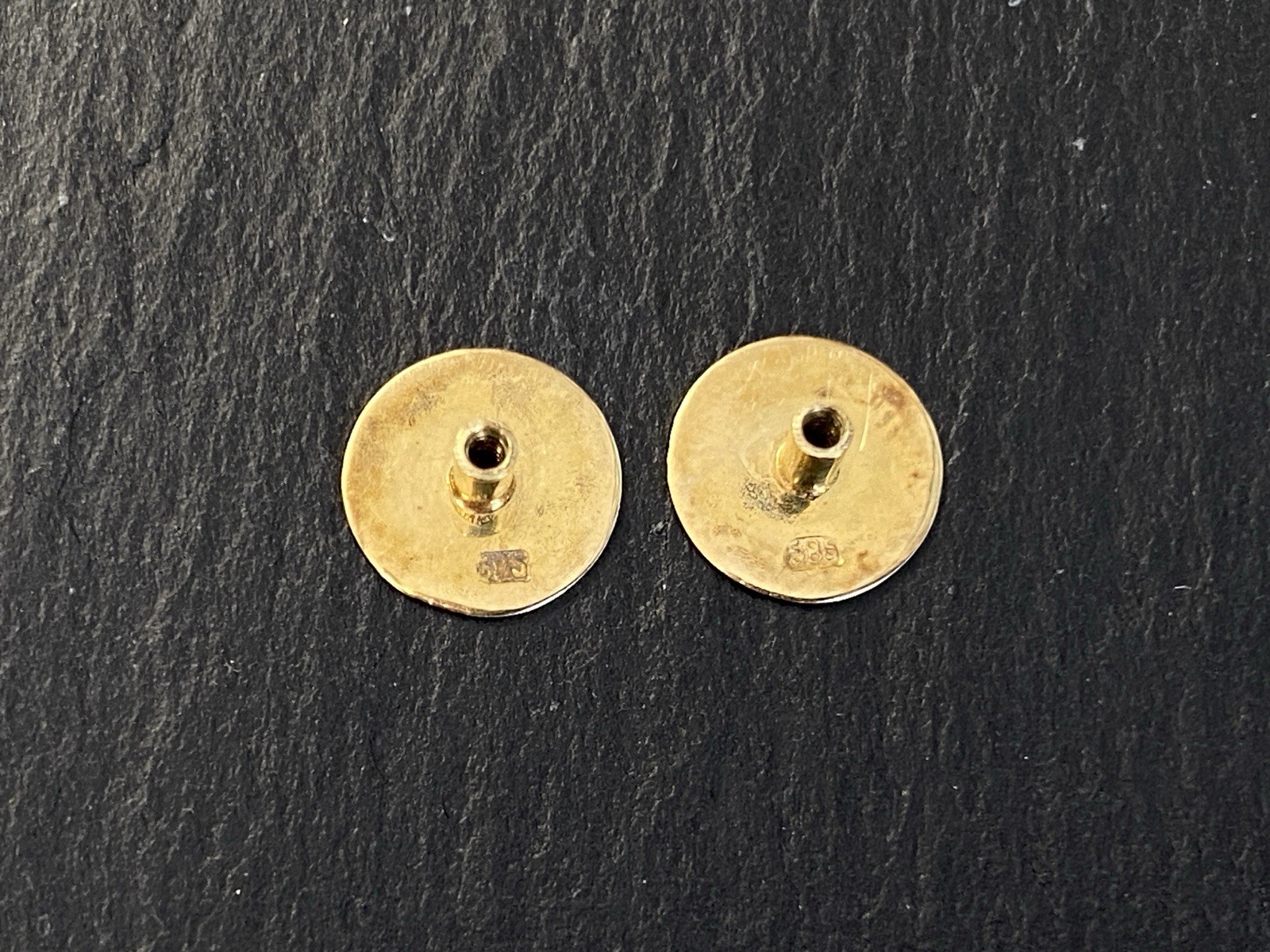 MANSCHETTENKNÖPFE 14K 585 GELBGOLD ZUCHTPERLE KUNSTPERLE 1,81g – Bild 5