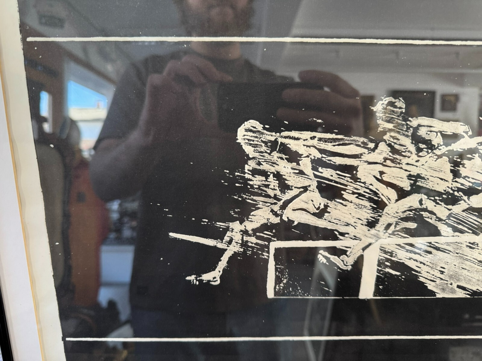 SIGNIERTE LITHOGRAFIE HINTER GLAS DIE LÄUFER  7/50 – Bild 5