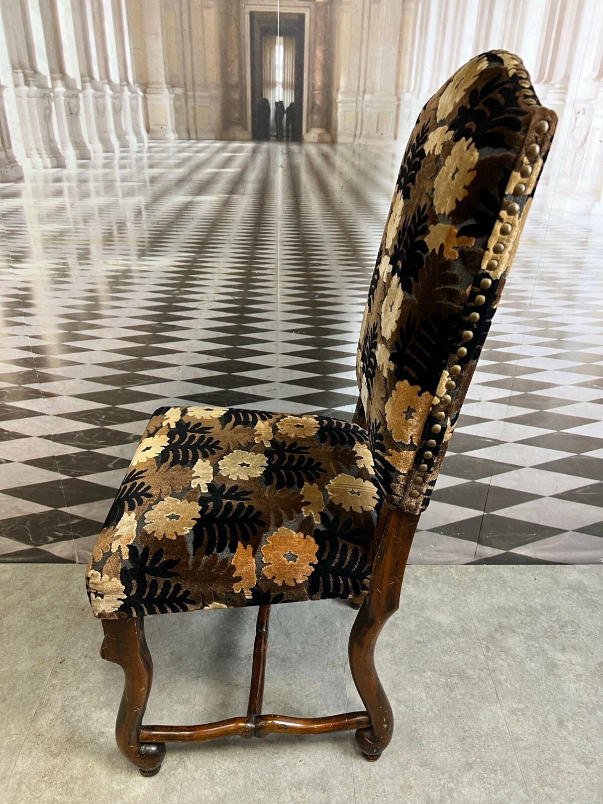 ANTIKER STUHL 19 TES JHDT HOLZ GESTELL UND HOHE RÜCKENLEHNE – Bild 11