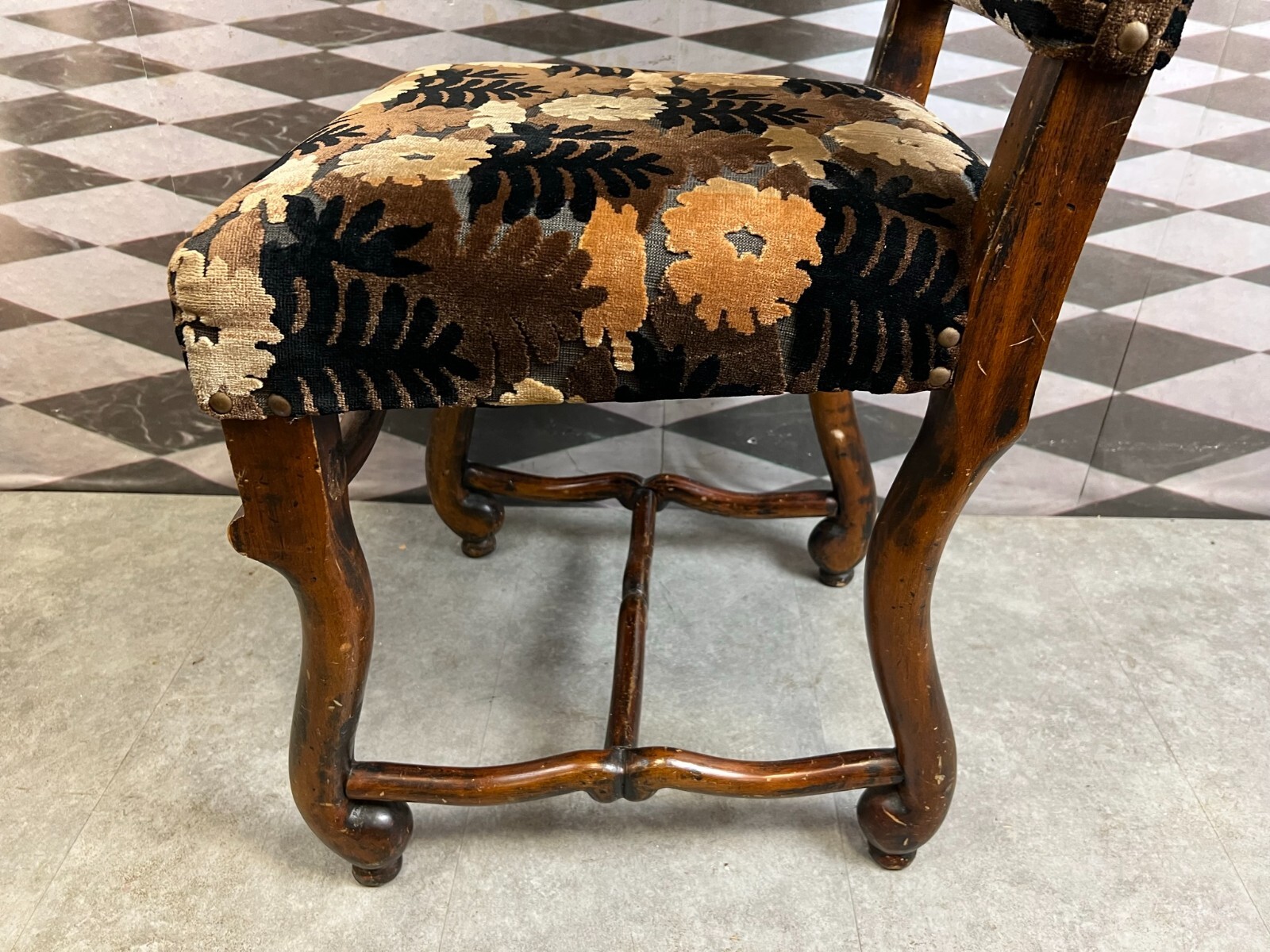 ANTIKER STUHL 19 TES JHDT HOLZ GESTELL UND HOHE RÜCKENLEHNE – Bild 13