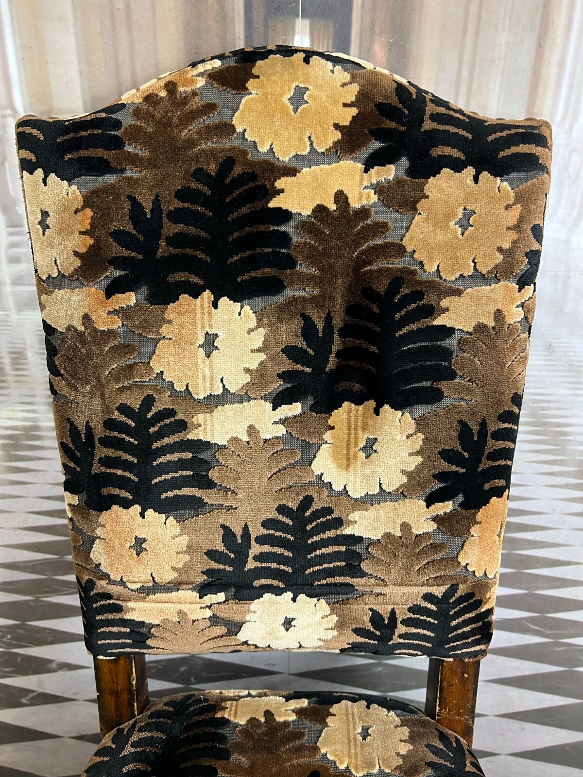 ANTIKER STUHL 19 TES JHDT HOLZ GESTELL UND HOHE RÜCKENLEHNE – Bild 3