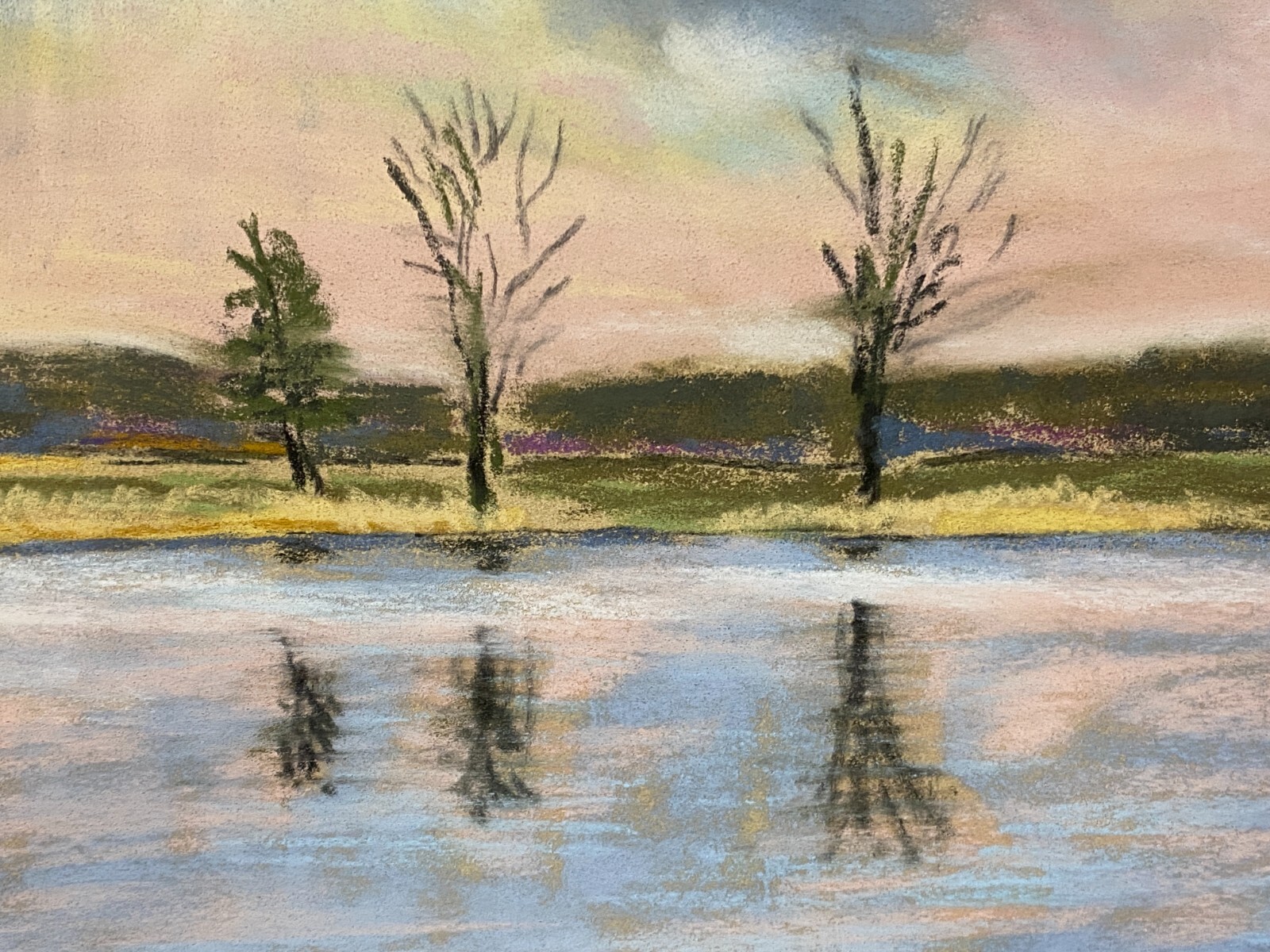 GROSSE GOUACHE AQUARELL LANDSCHAFT IN SONNENLICHT VON KAREL FEUERSTEIN – Bild 7