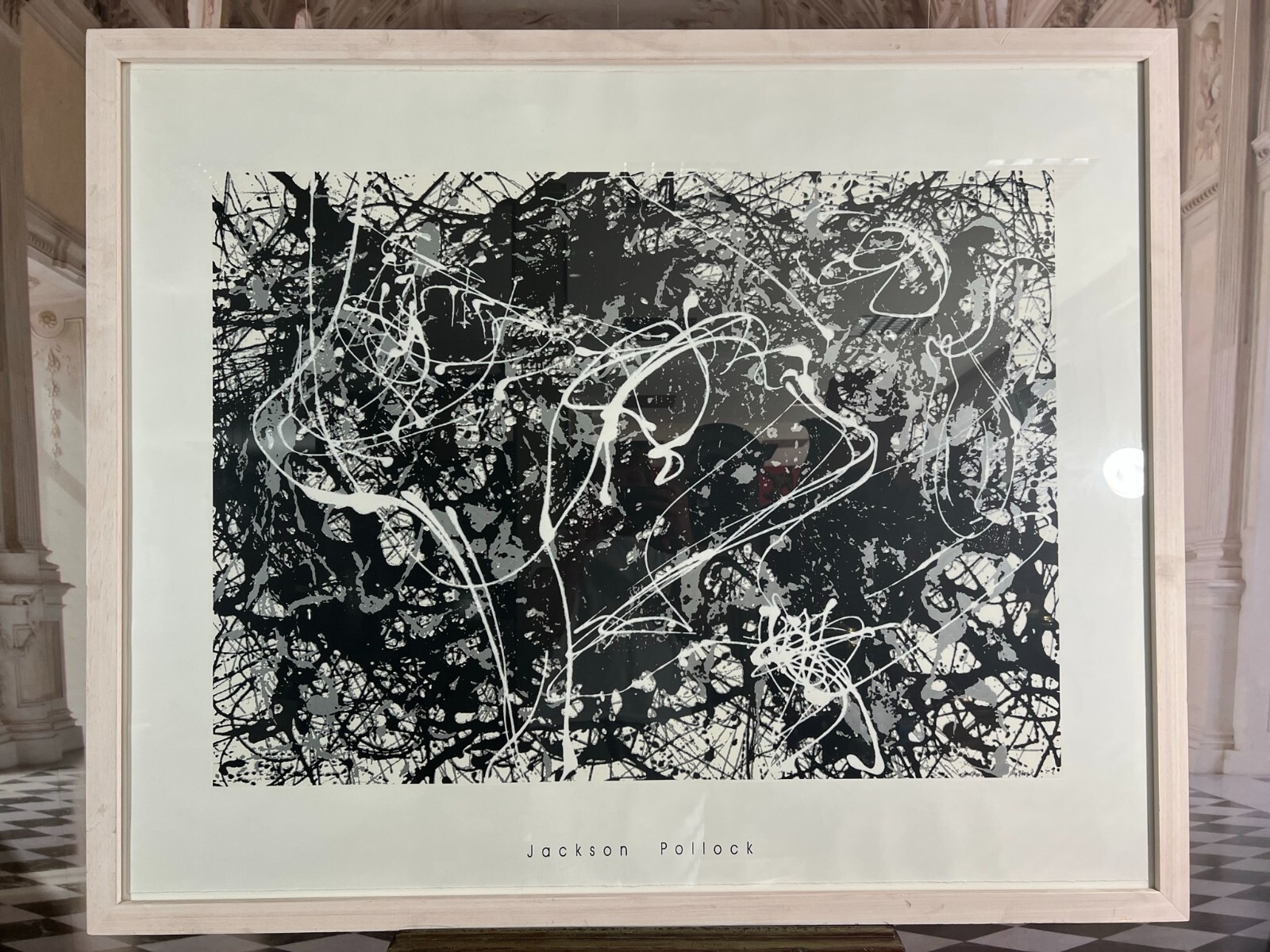 GROSSER ABSTRAKTER DRUCK NACH JACKSON POLLOCK GERAHMT 130x105cm – Bild 4