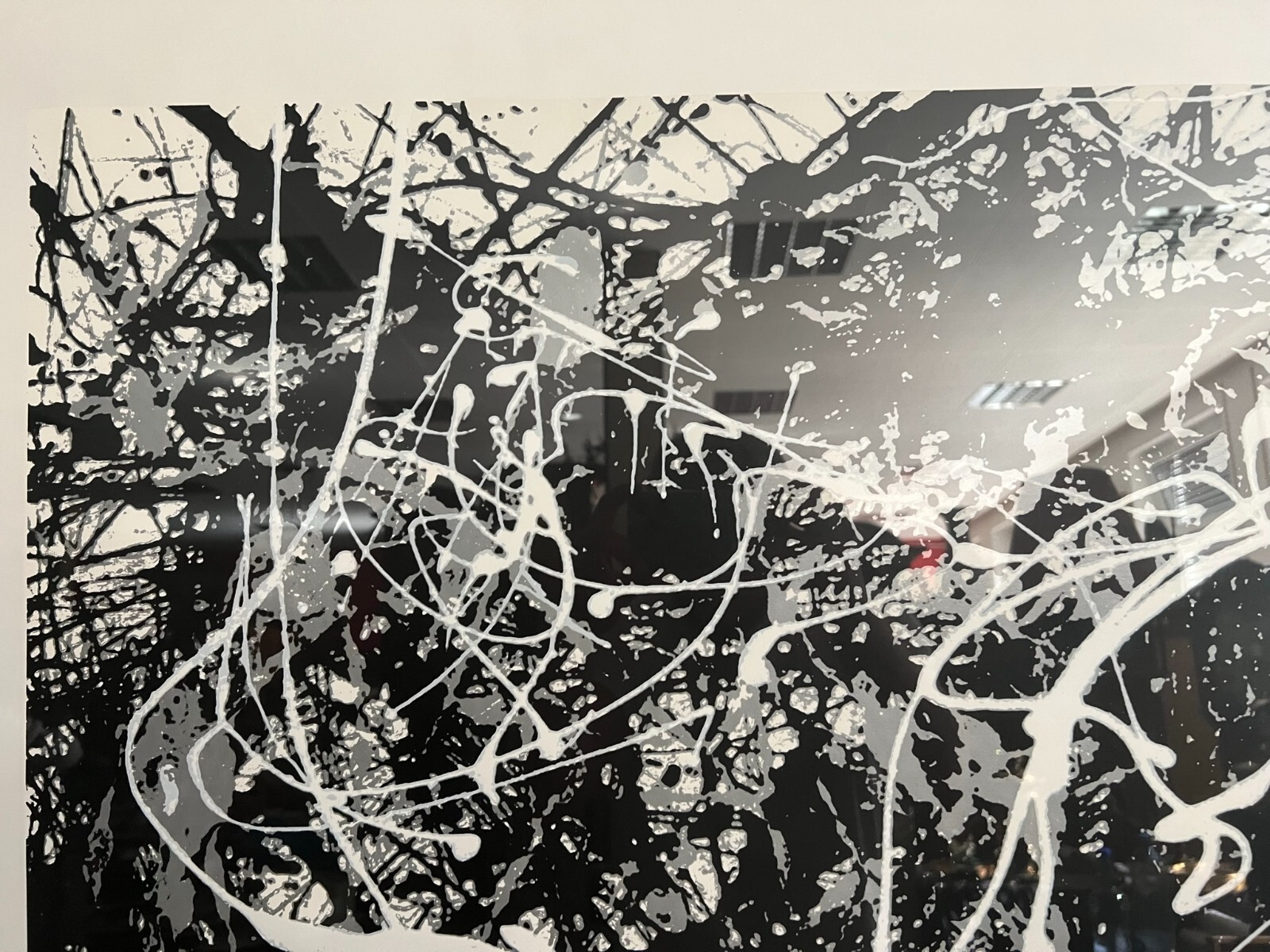 GROSSER ABSTRAKTER DRUCK NACH JACKSON POLLOCK GERAHMT 130x105cm – Bild 5