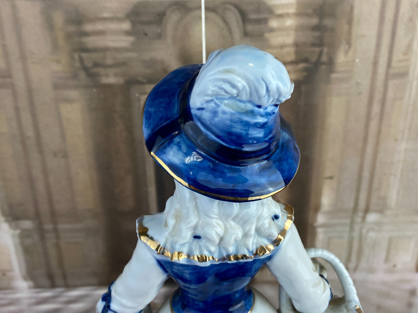 FIGUR AUS PORZELLAN TEILS HANDBEMALT GALANTE ROKOKO DAME MIT KORB 34cm – Bild 15