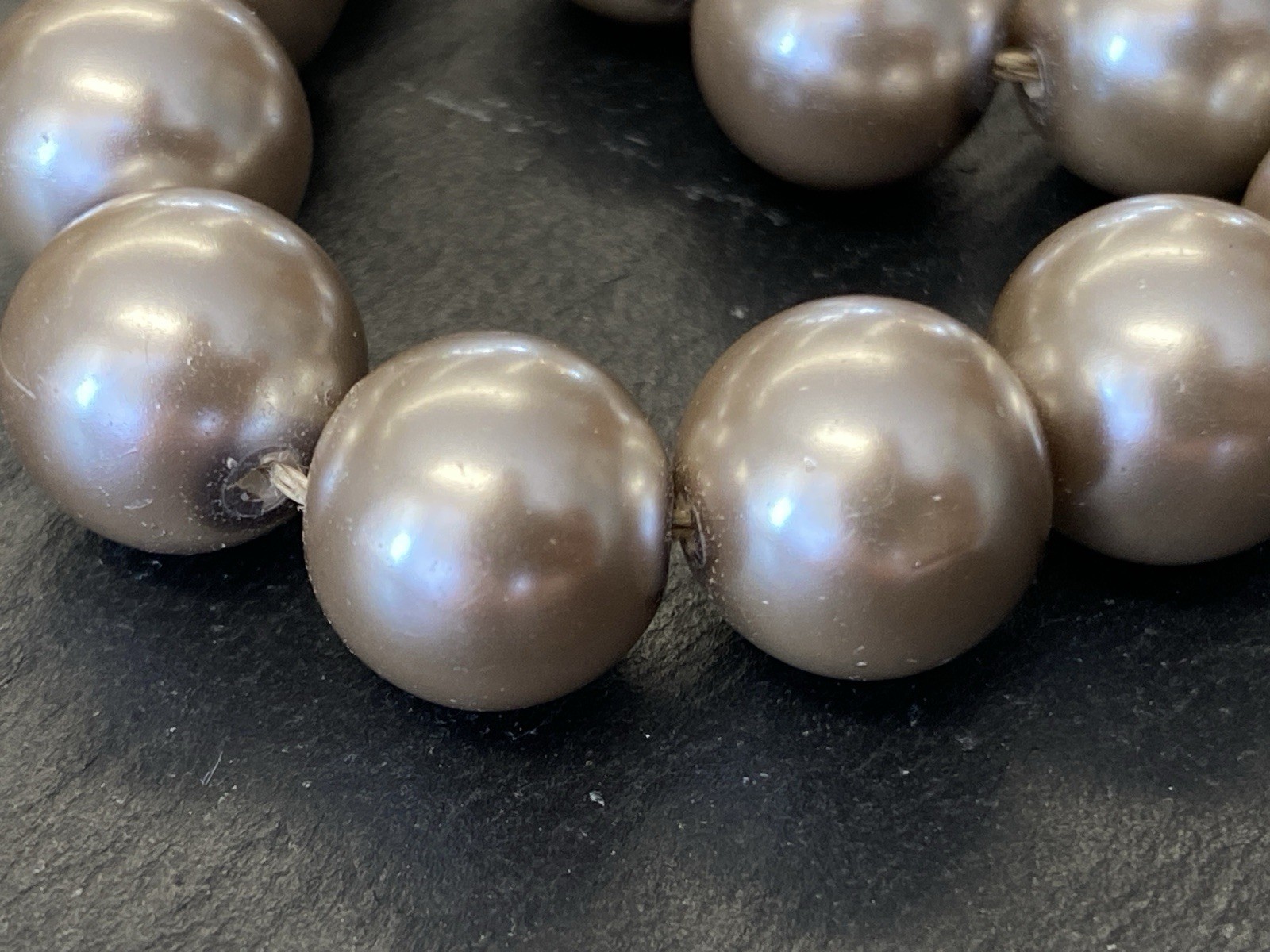 SCHWERE HALSKETTE PERLENKETTE KETTE PERLE PERLEN KUNSTPERLEN 1,2cm ca 165g – Bild 9