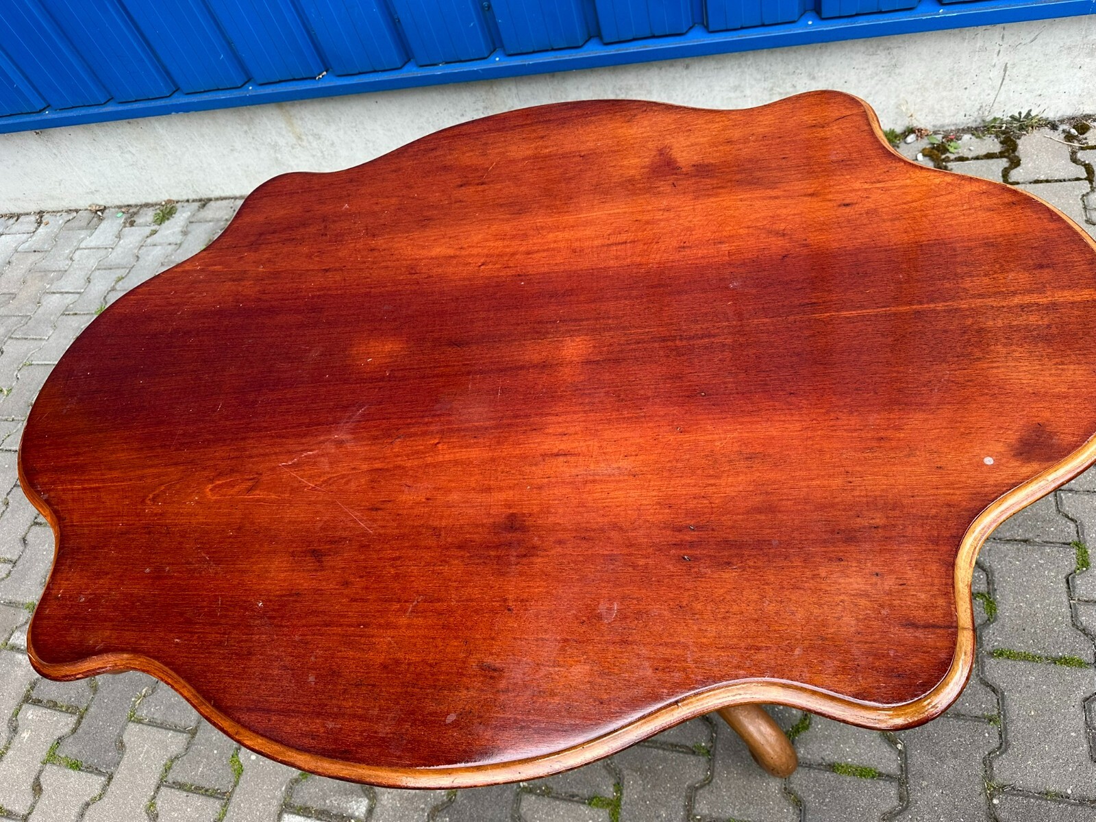 ANTIKER TISCH BEISTELLTISCH LOUIS PHILIPPE UM 1860 MAHAGONI SPINNENKOPF FUSS – Bild 10