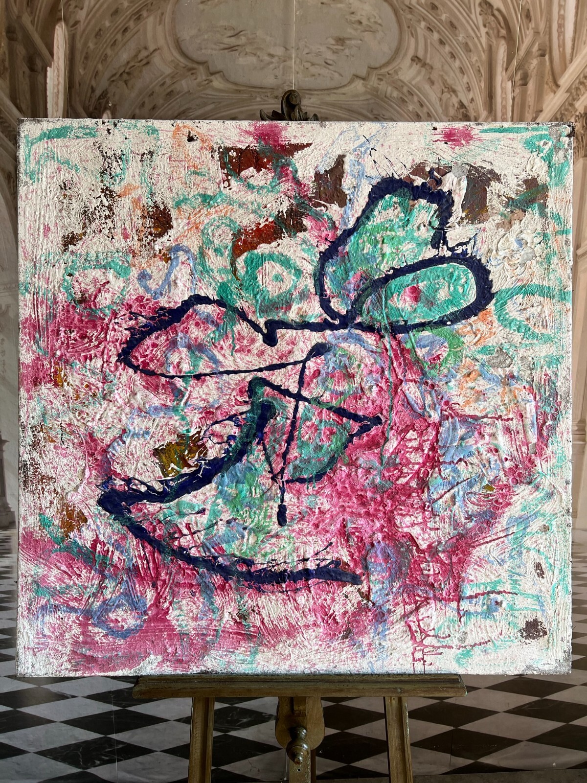 ACRYLGEMÄLDE MODERN GROSSES GEMÄLDE VON WALDEMAR KUFNER (1940-2016) 100x100cm – Bild 4
