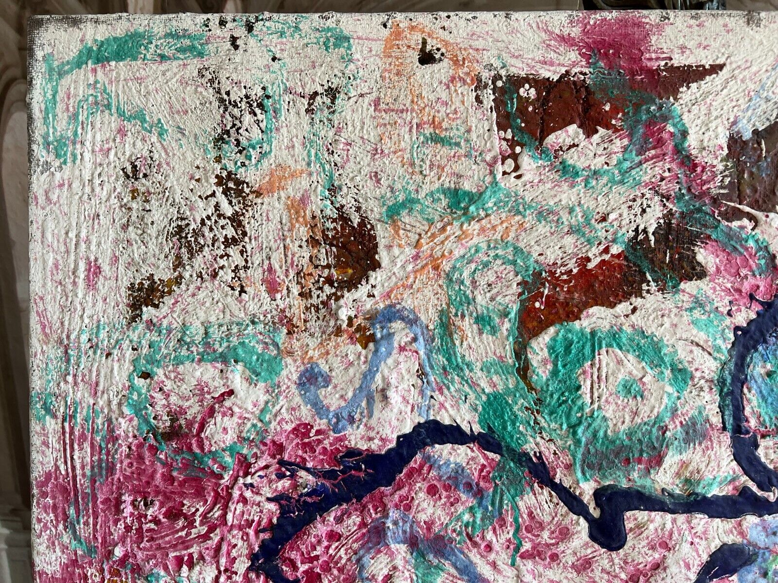 ACRYLGEMÄLDE MODERN GROSSES GEMÄLDE VON WALDEMAR KUFNER (1940-2016) 100x100cm – Bild 5